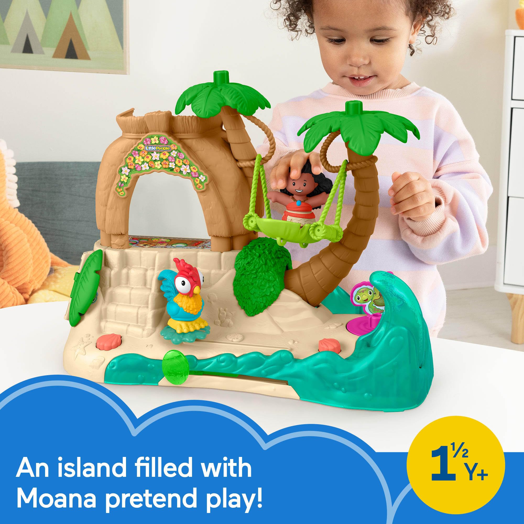 Fisher-Price Little People Disney Princess Moana Adventure Village Playset - 3-Floor Interactive Play for Toddlers 6