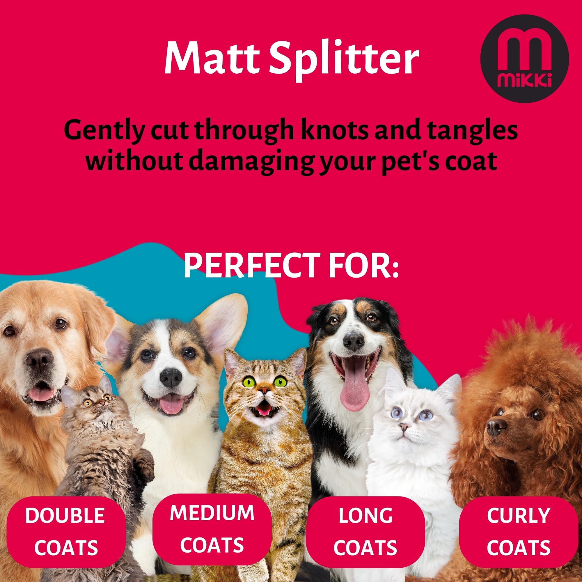 Mikki Matt Splitter - Removes Knots & Tangles | Ergonomic Handle | For Cats & Dogs 5