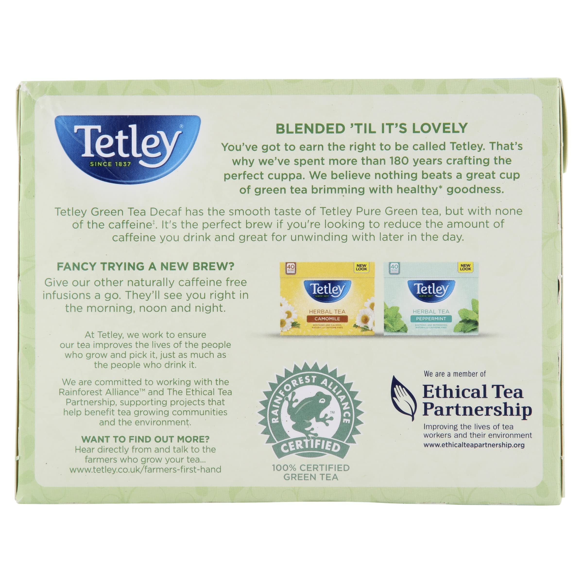 Tetley Decaf Green Tea - Pack of 300 Bags, 600 Gram (Pack of 6) 7