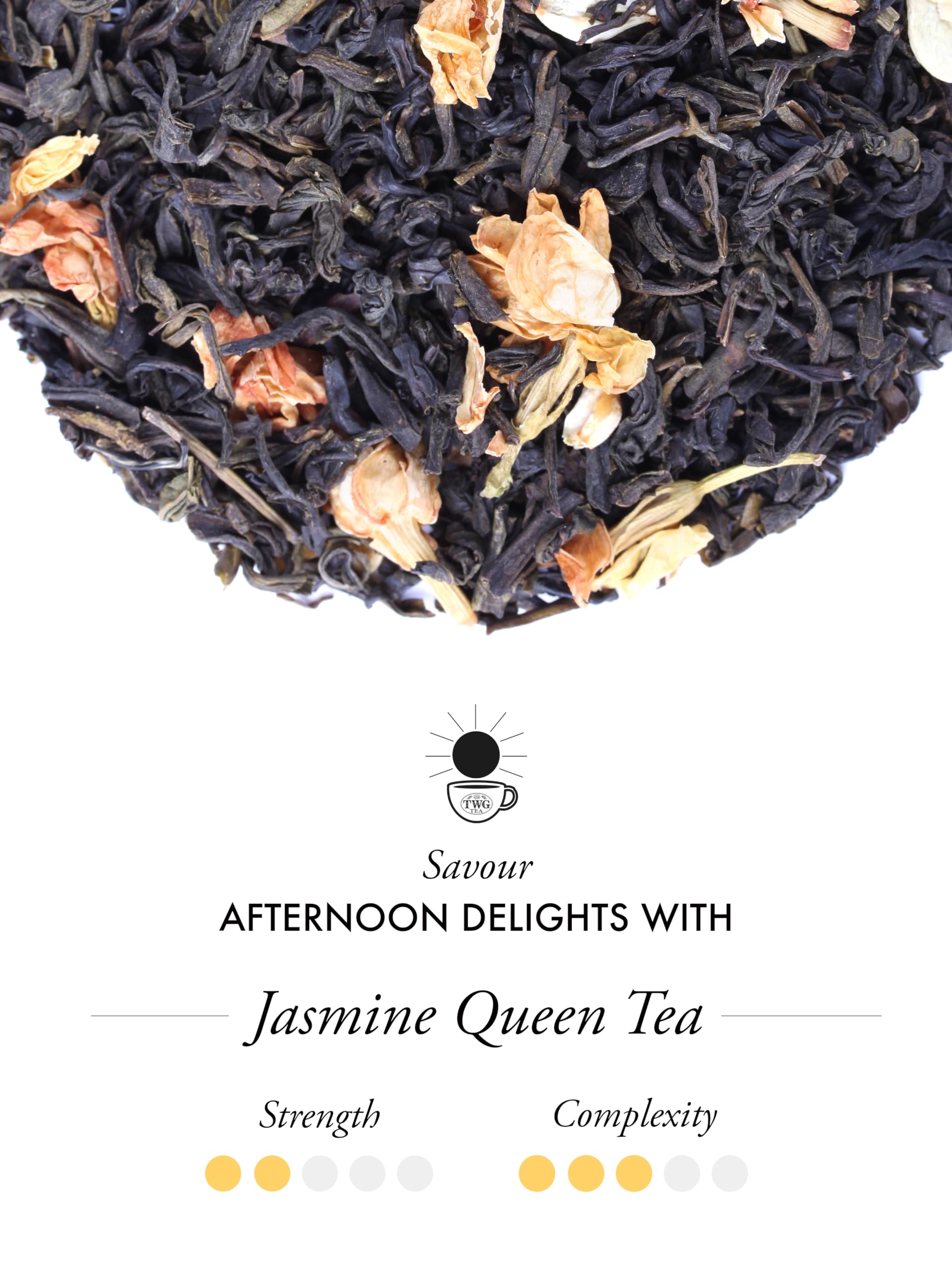 TWG Tea - Jasmine Queen Tea | Green Tea with Sweet Lemon & Rose | 15 Hand-Sewn Cotton Teabags | Gift Set 5