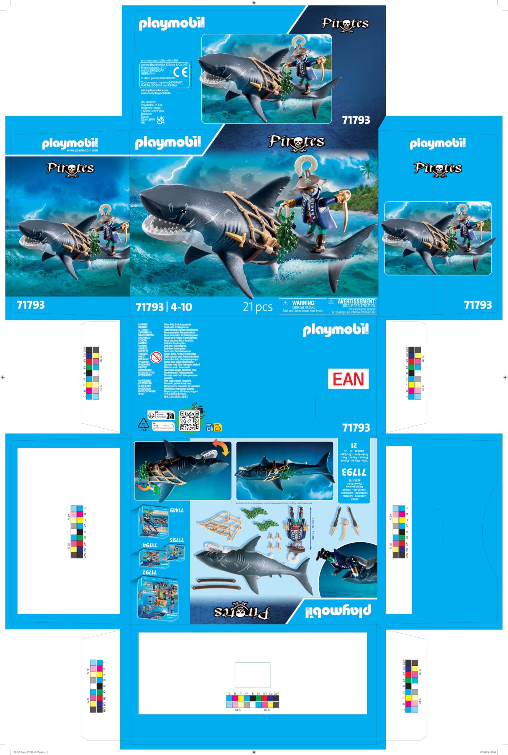Playmobil Pirates Danger from Giant Shark Playset | Ages 4+ | 21 Pieces 2