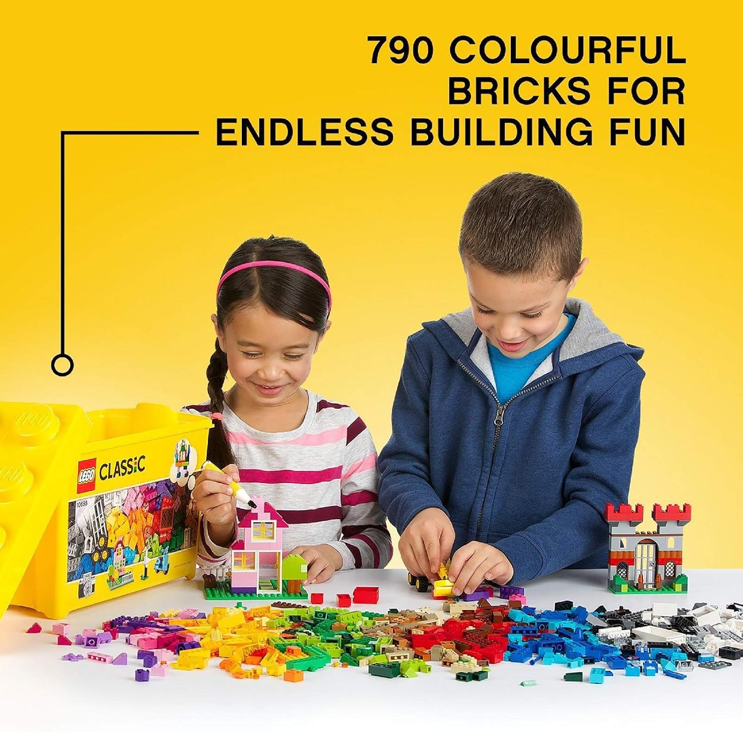 LEGO Classic Large Creative Brick Box 10698 - 790-Piece Building Set for Kids 4+