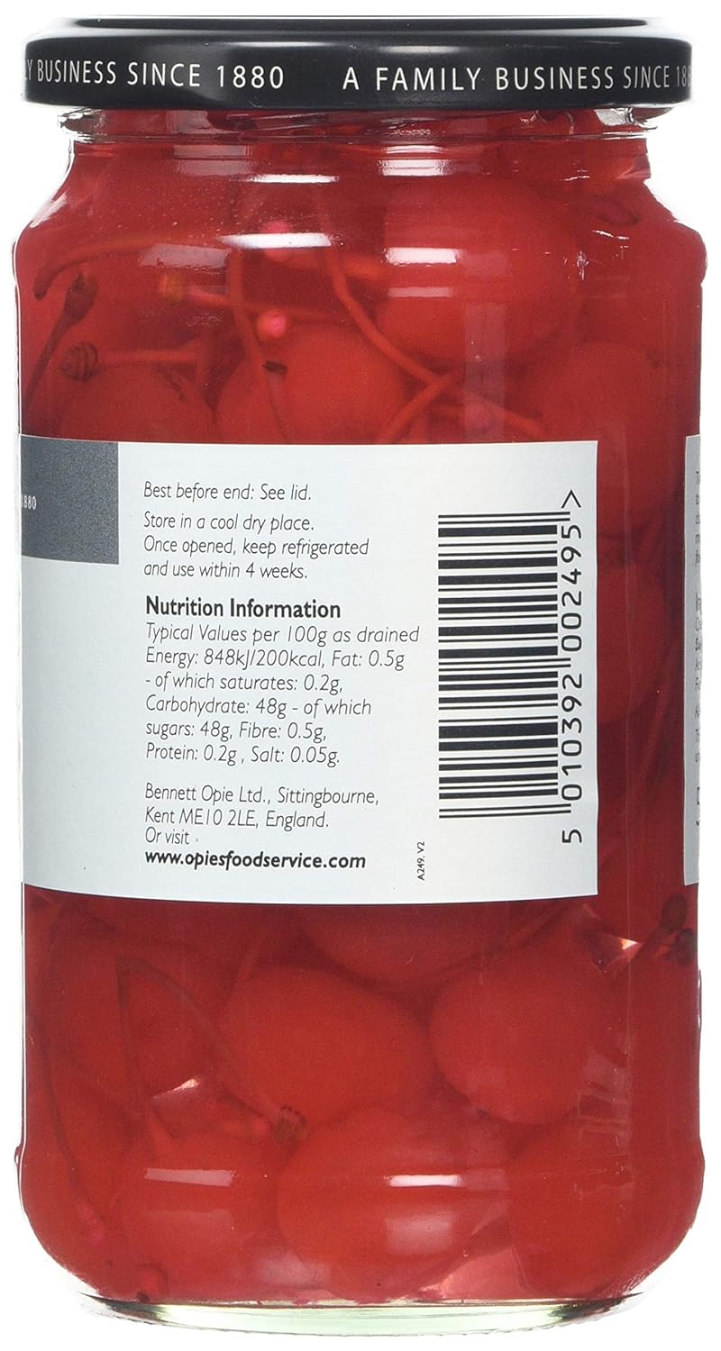 Opies Cocktail Cherries With Stems 500g Jar - Red 4