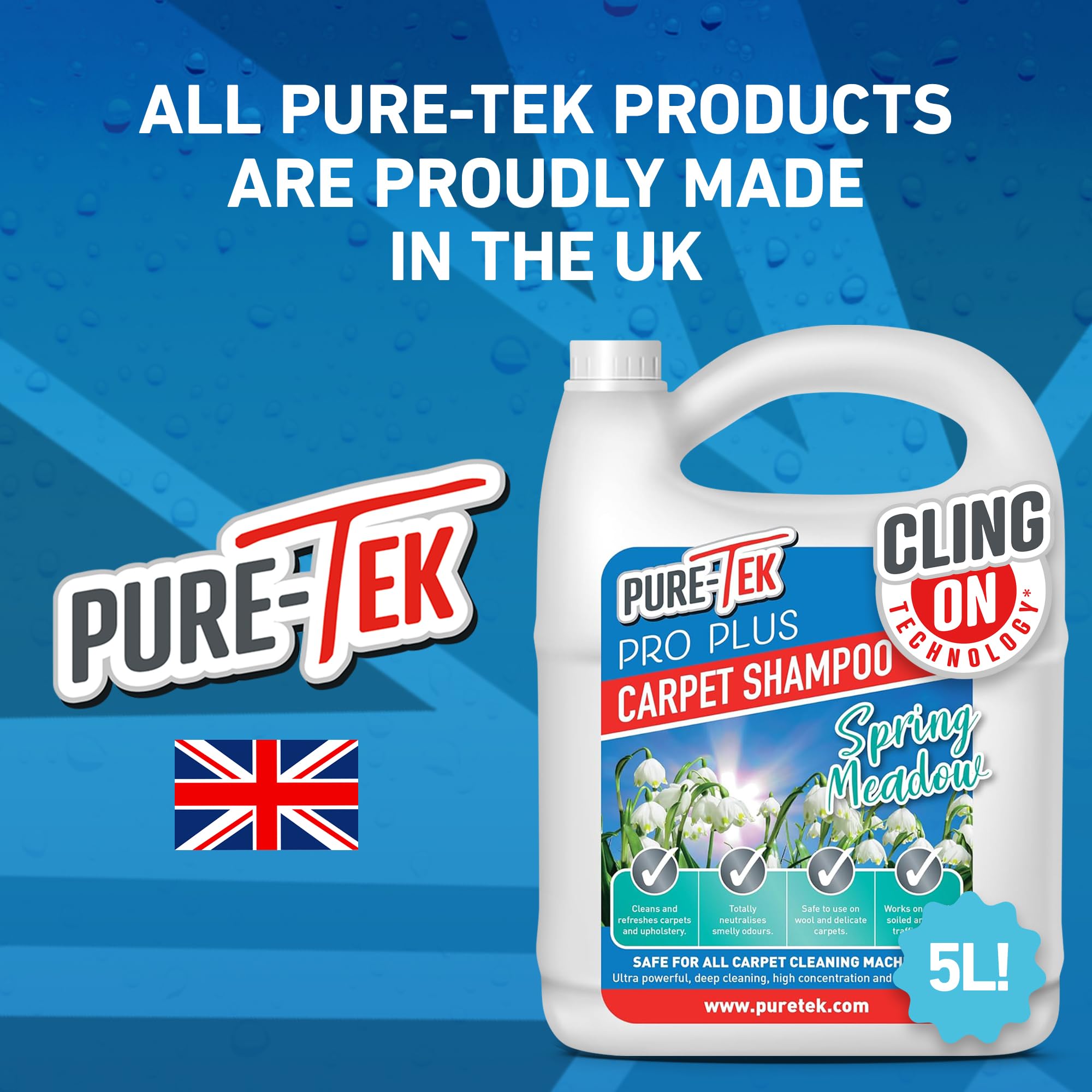 PURE-TEK Carpet Machine Detergent Shampoo - Concentrated Liquid for Deep Cleaning | 1L 7