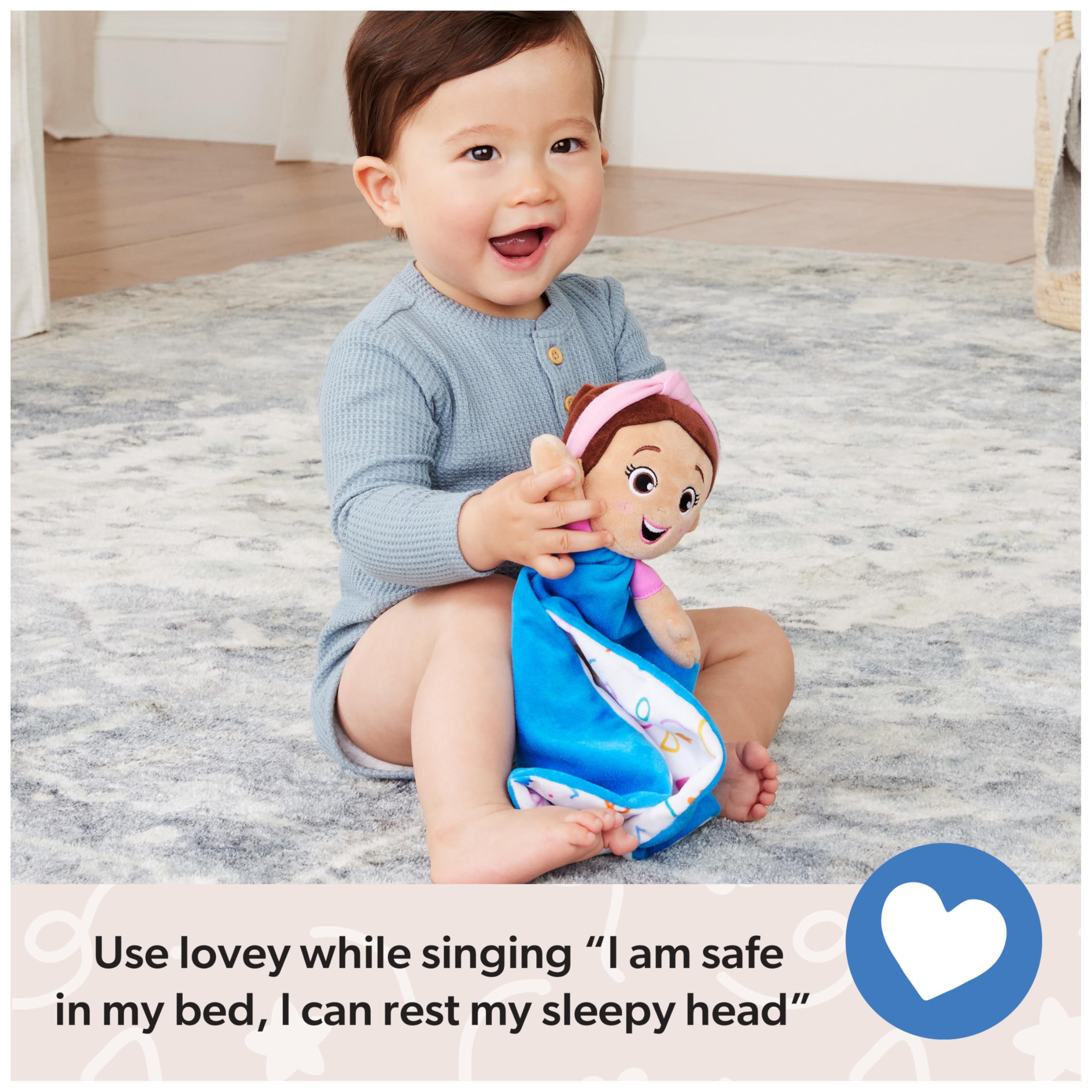 Ms. Rachel Huggable Lovey - Double-Sided Soft Security Blanket for Babies 3M+ 6