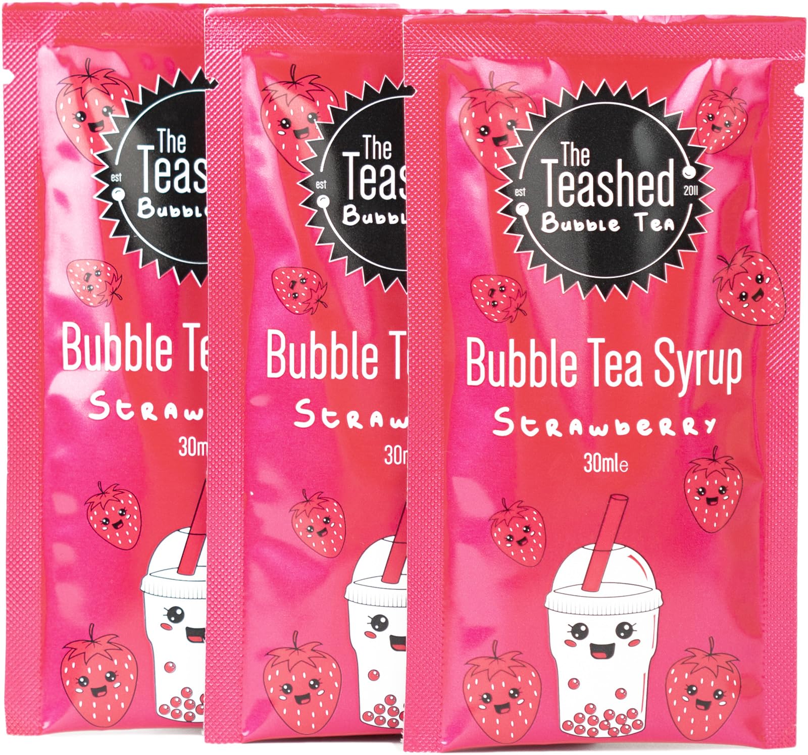 The *TeaShed Fruit Bubble Tea Kit Gift Box - 6 Servings with Mango, Strawberry, Peach & Cherry Boba 7
