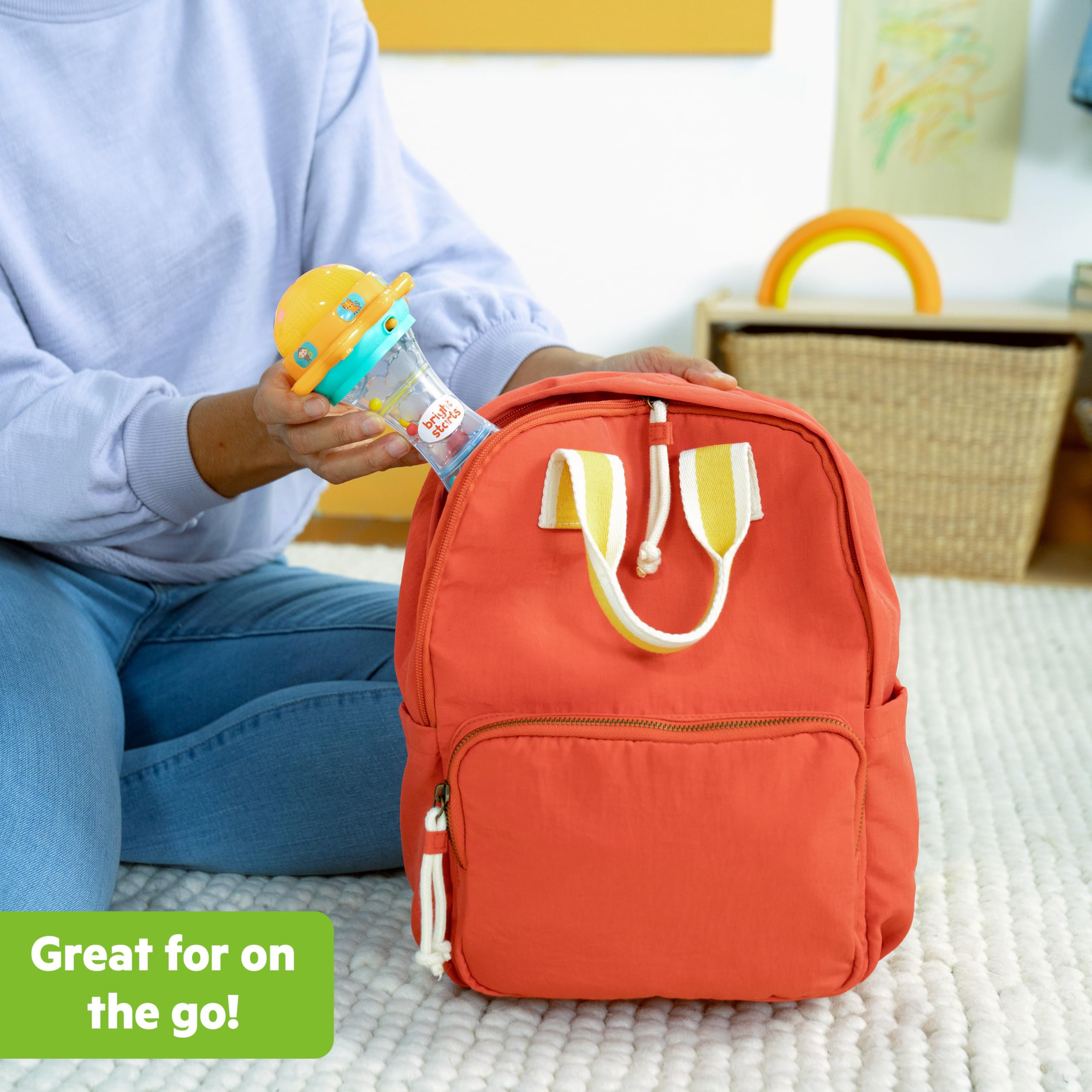 Bright Starts Just for Sun Flashlight Toy - Lights, Animal Sounds & Rattle Beads for Babies 6M+ 15