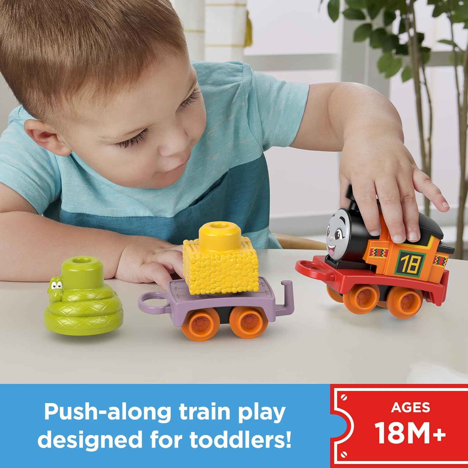 Thomas & Friends My First Nia Push-Along Train with Stacking Cargo - Toddler Toy for 18 Months+ 6