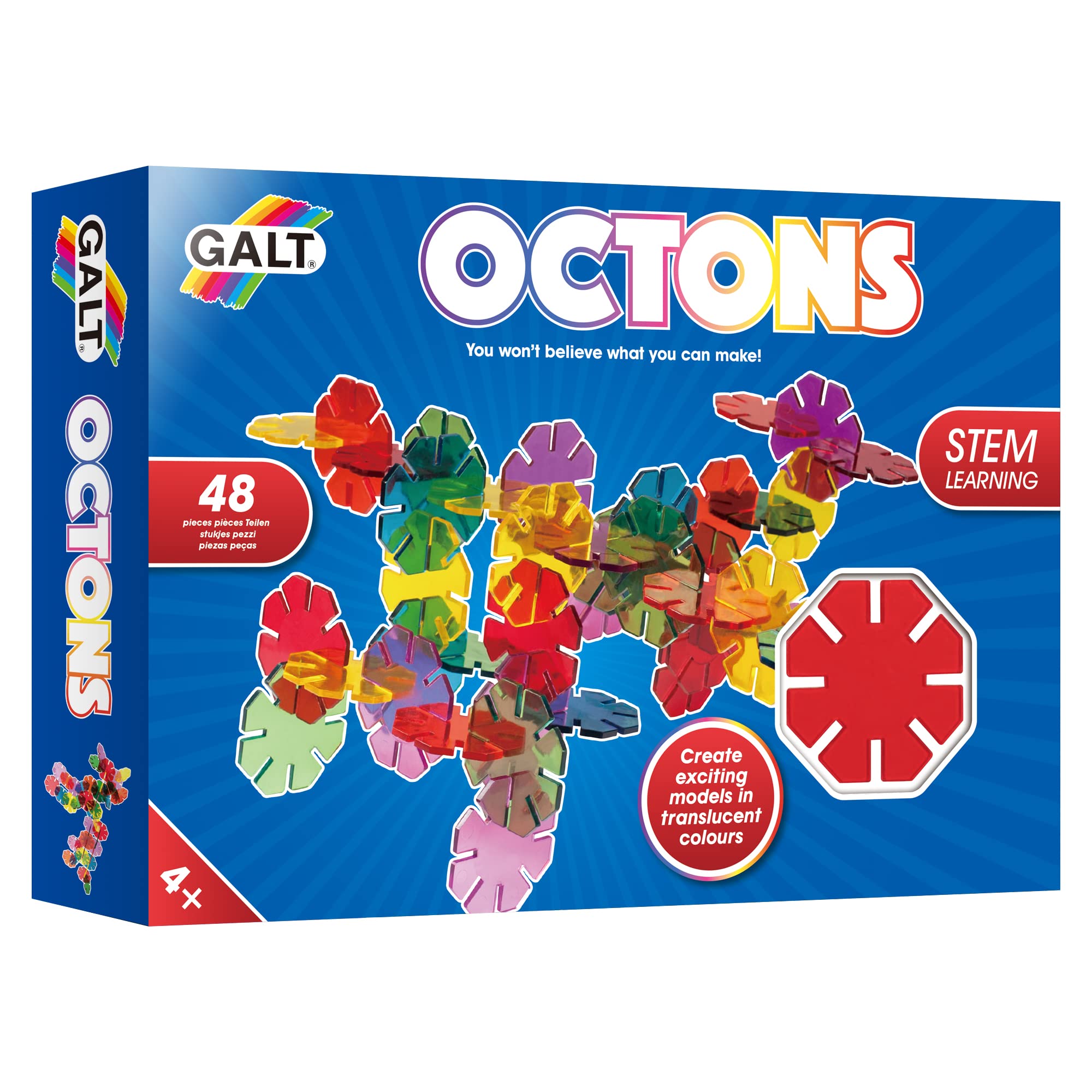 Galt Octons Construction Toy - Translucent Building Set for Ages 4+