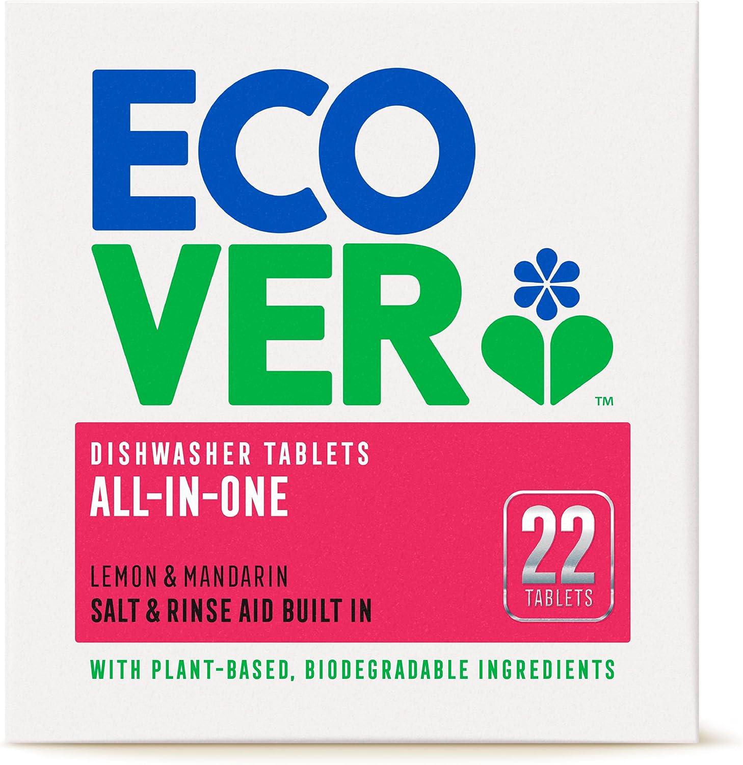 Ecover - All in One Dishwasher Tablets (Lemon & Mandarin, 22 Tablets)