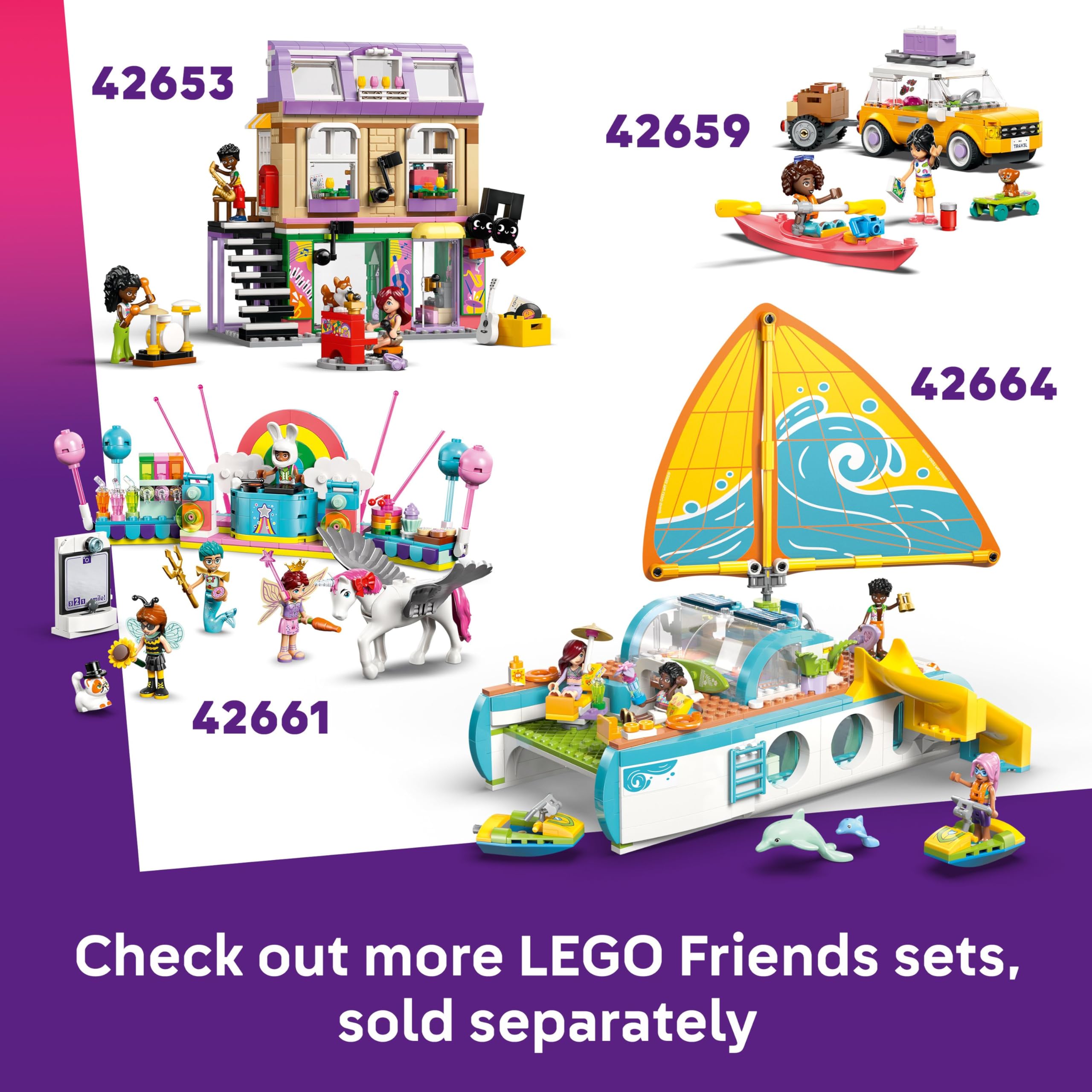 LEGO Friends Pony Ranch & Stable Toy - Building Set with 4 Mini Dolls, 3 Ponies, Cat Figure & Cart for Kids 7+ 6