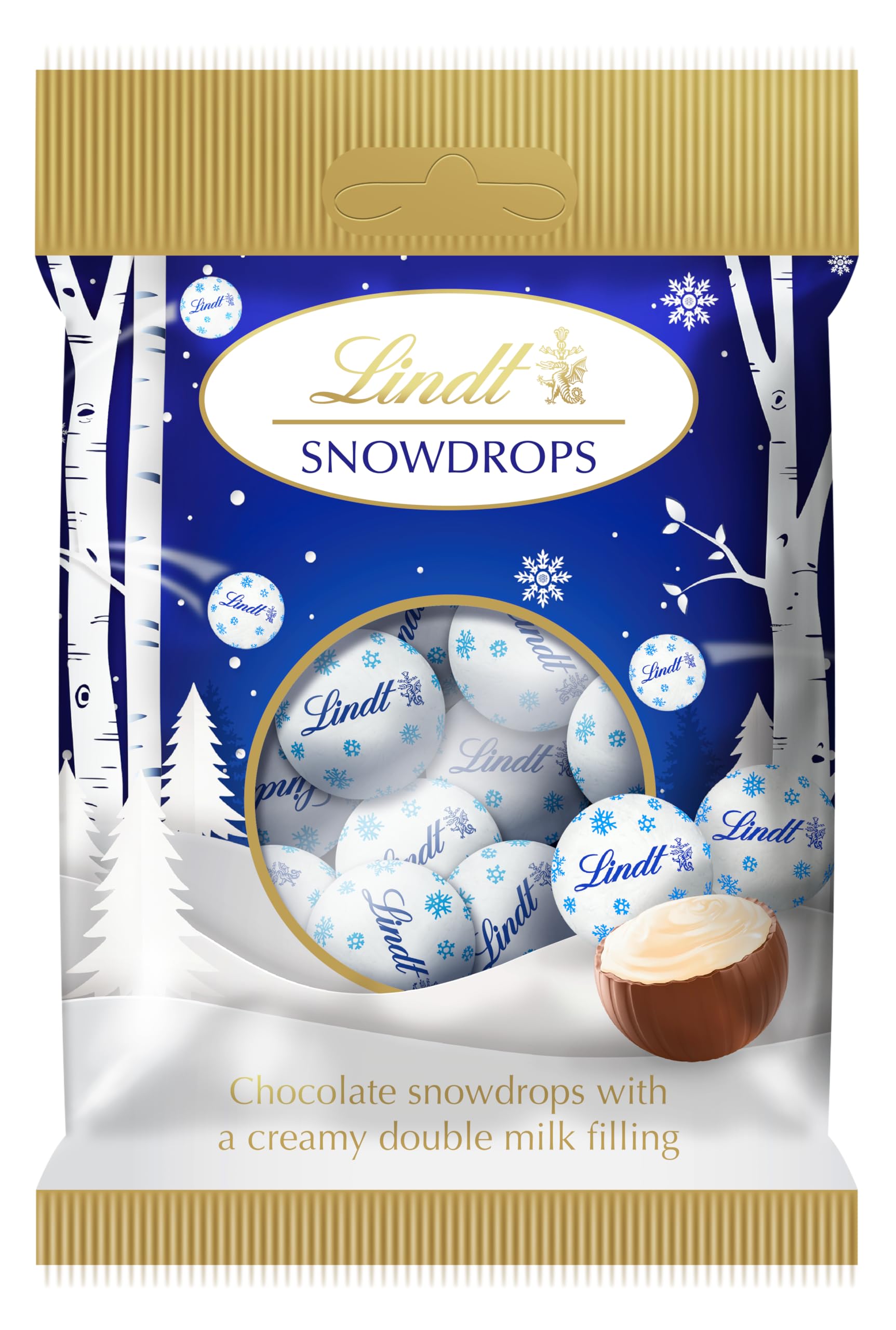 Lindt Snowdrops Milk & White Chocolate Truffles – 70g – Christmas Gift 2025