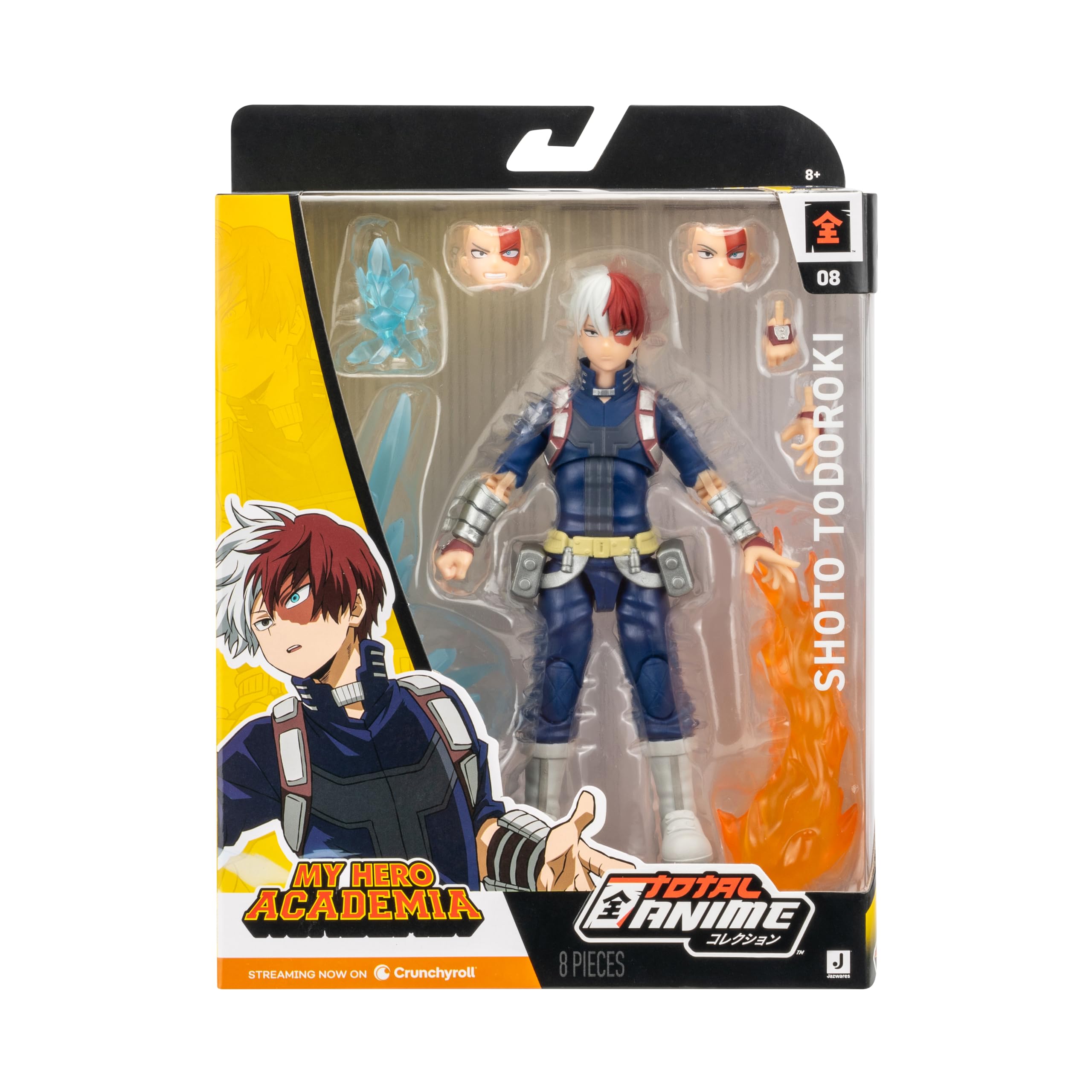 Total Anime Shoto Todoroki 6.5-Inch Poseable Figure with Swappable Faceplates and Fire/Ice Effects 9