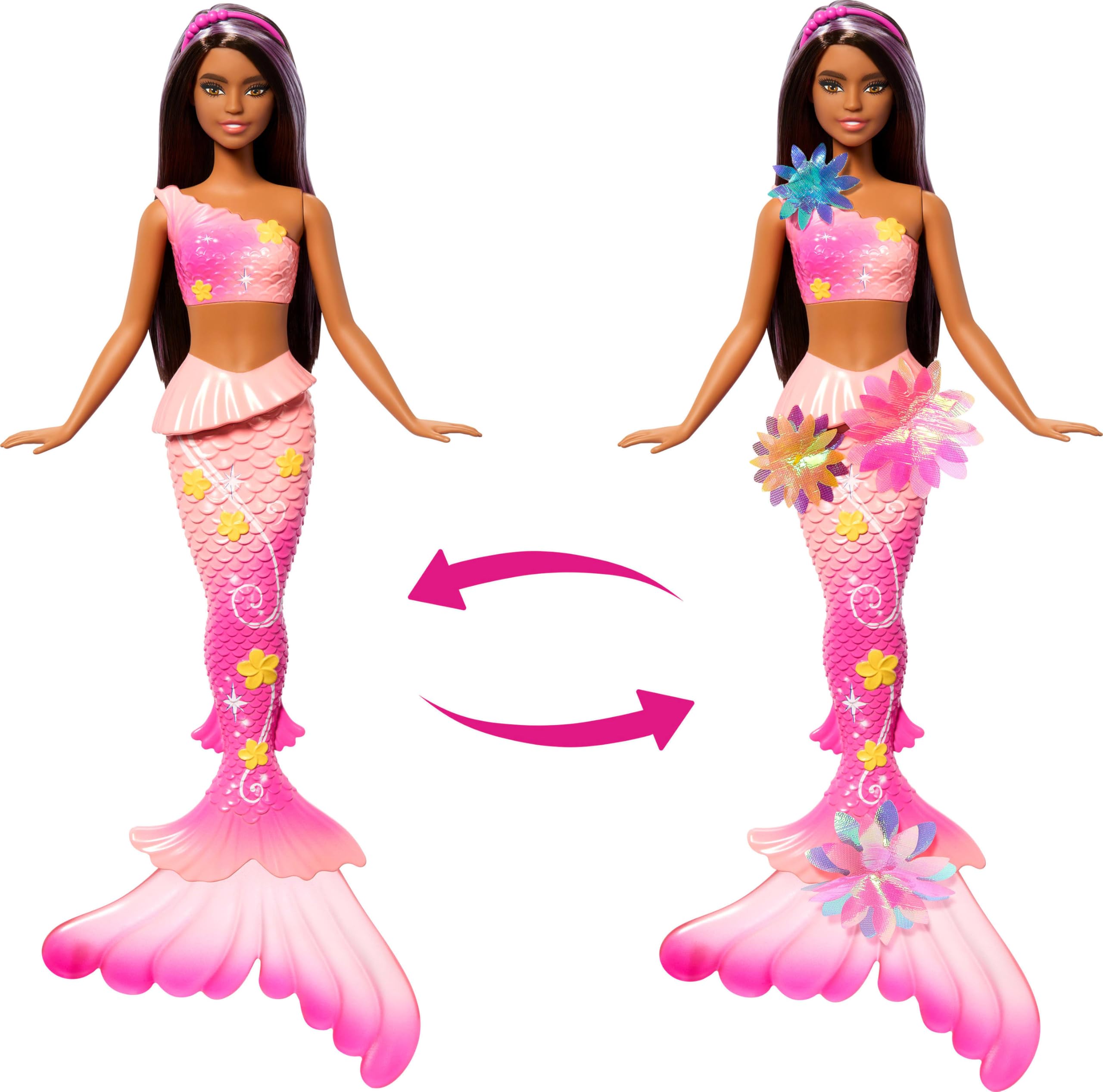 Barbie Mermaid Magic Blooming Flowers Doll - Interactive Flower Bloom Feature, Ages 3+ 4
