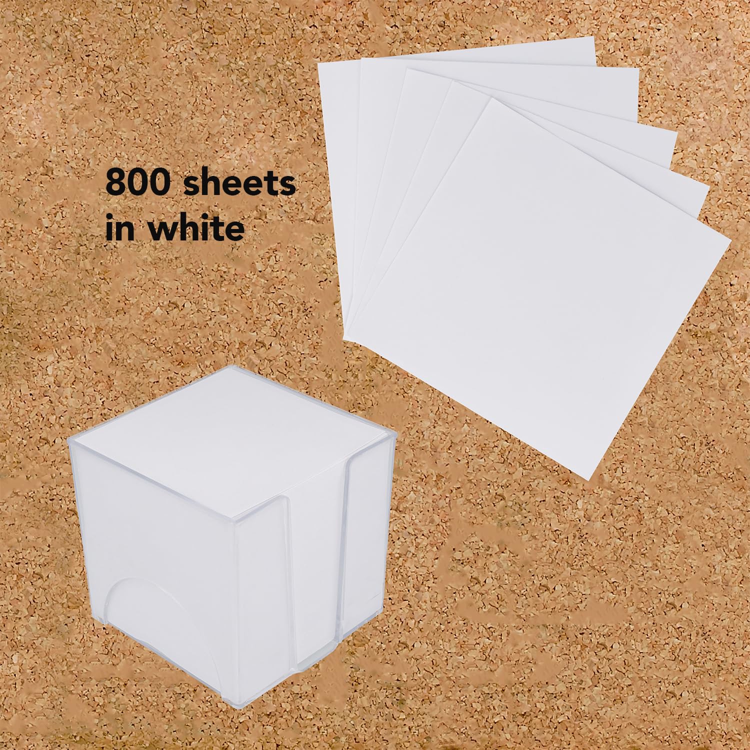 Westcott Note Block White 800 Sheets | 9 x 9 cm Memo Block in Dispenser Box | FSC Certified 2
