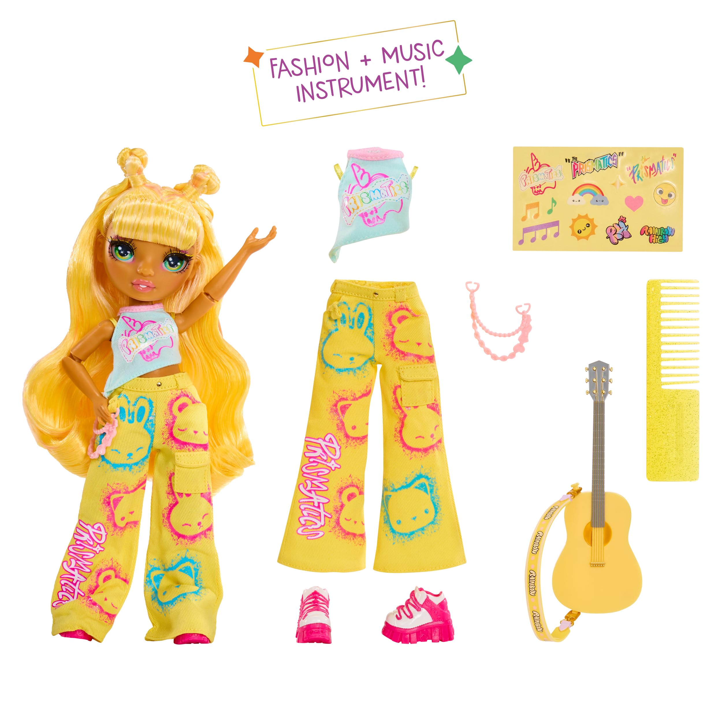 Rainbow High Junior High Rock Band - Sunny Yellow Fashion Doll with Guitar 7