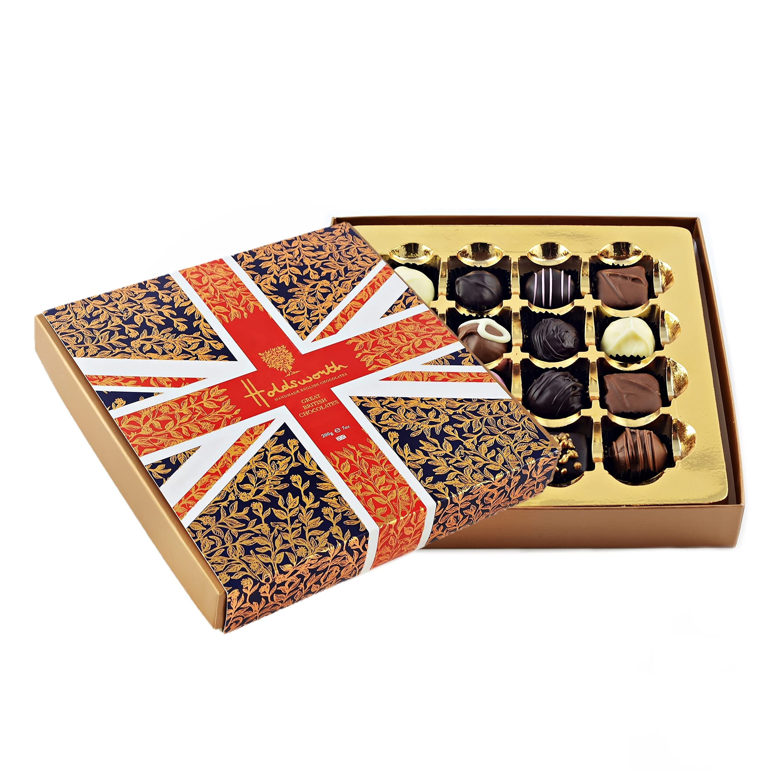 Holdsworth Handmade English Chocolates Occasions Collection - Union Jack Truffle Assortment | 16 Pieces | 200g