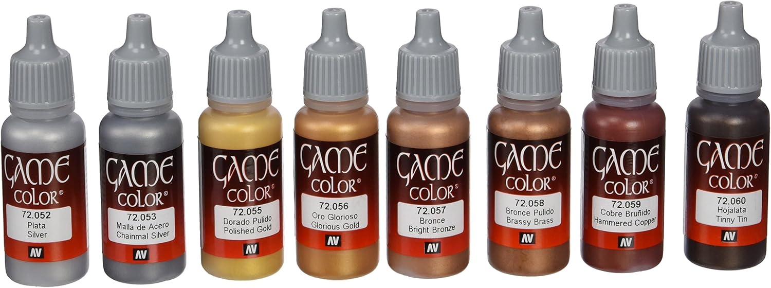 Vallejo Game Metallic Color Set - Waterbased Acrylic Paints for Models