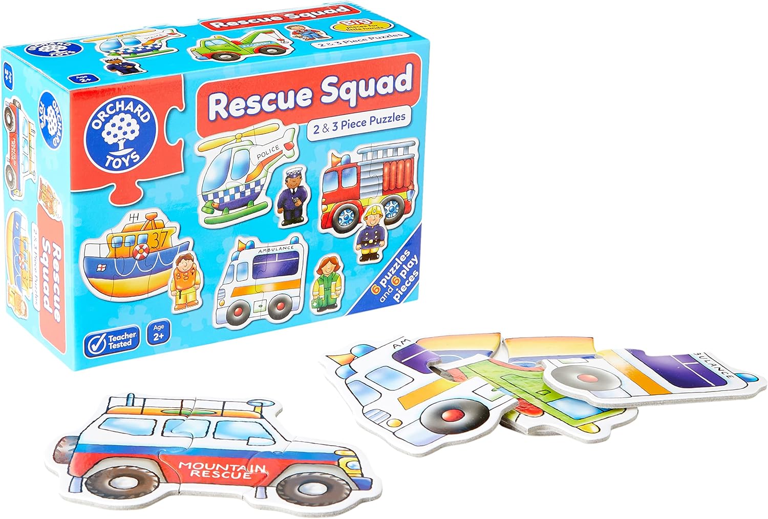 Orchard Toys Rescue Squad Jigsaw Puzzle - 6 Vehicle Puzzles with Character Pieces 4