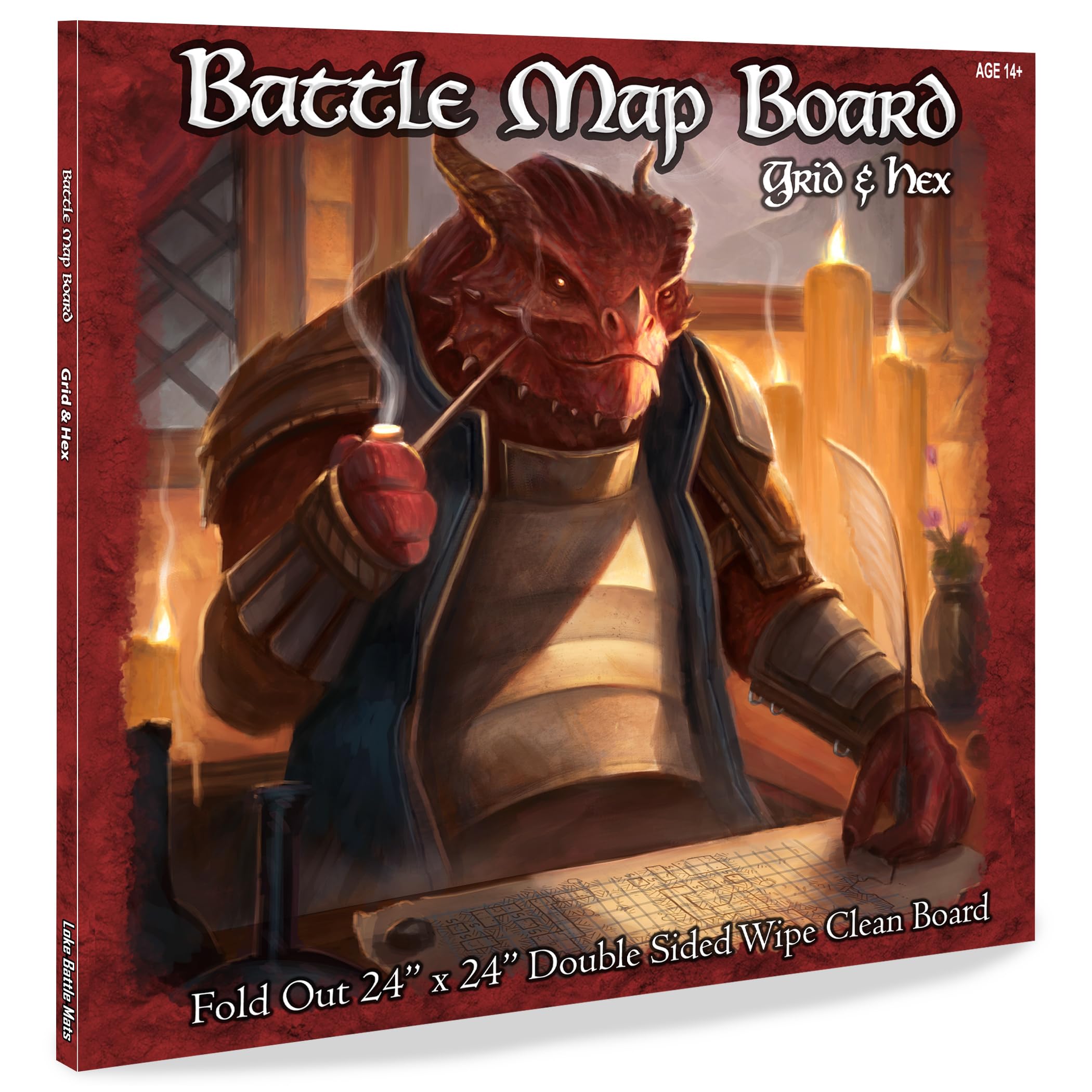 Loke BattleMats Battle Map Board Grid & Hex | Dual-Sided Laminated Plastic | Multicolor 1