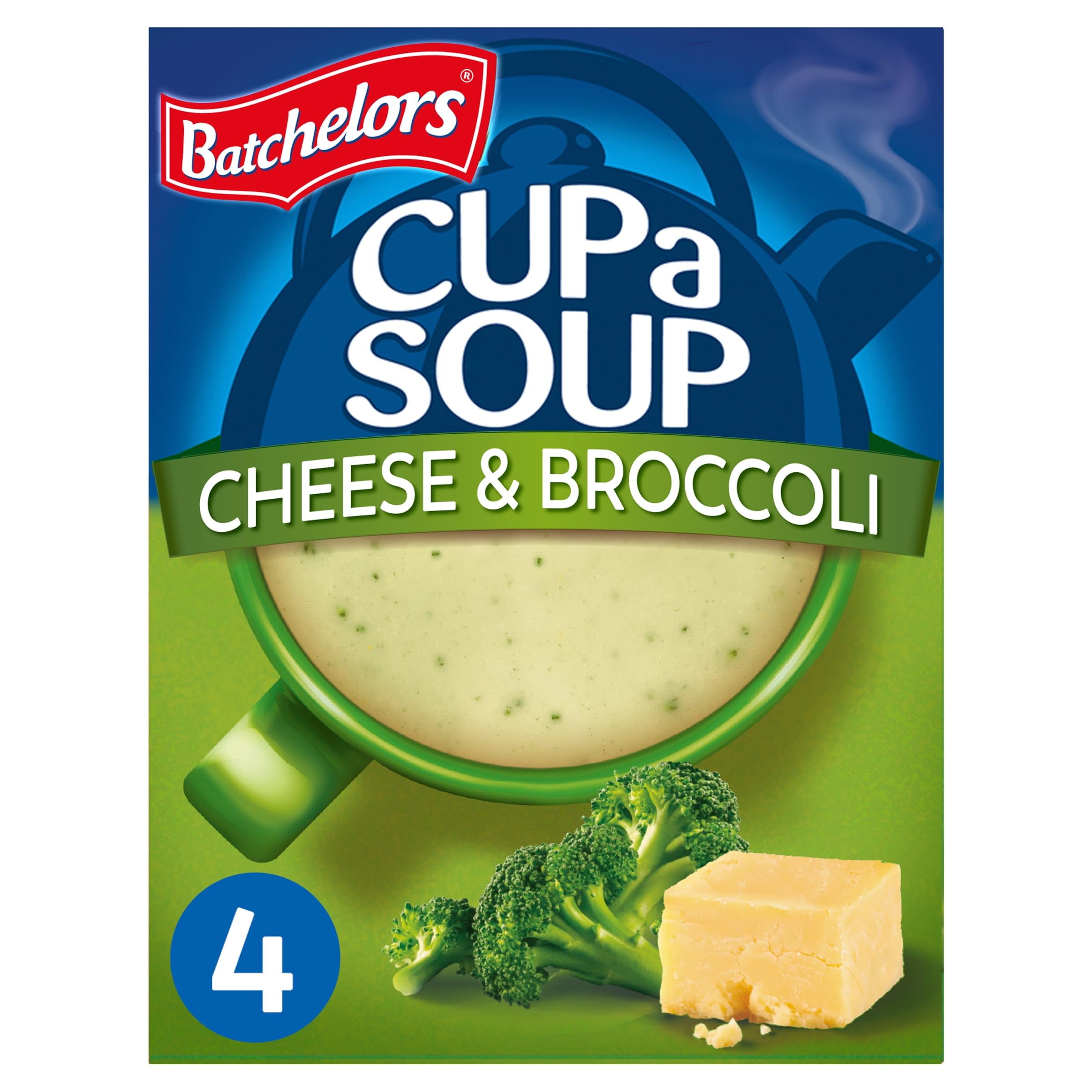 Batchelors Cup a Soup Cheese & Broccoli Instant Soup Sachets, 4 Sachets, 92 g