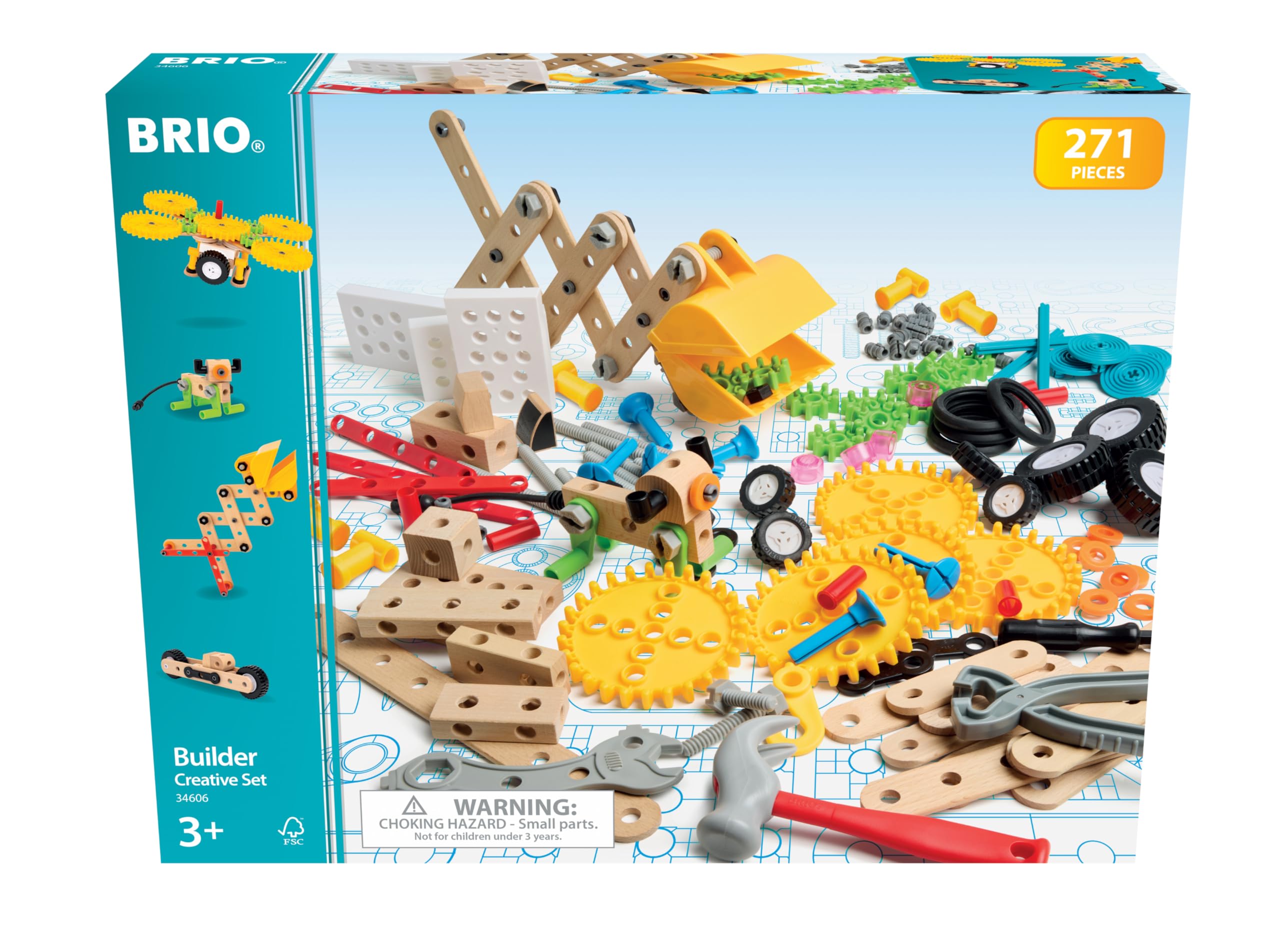 BRIO Builder Creative Construction Set - 271 Pieces, STEM Building Toy for Ages 3+ 6