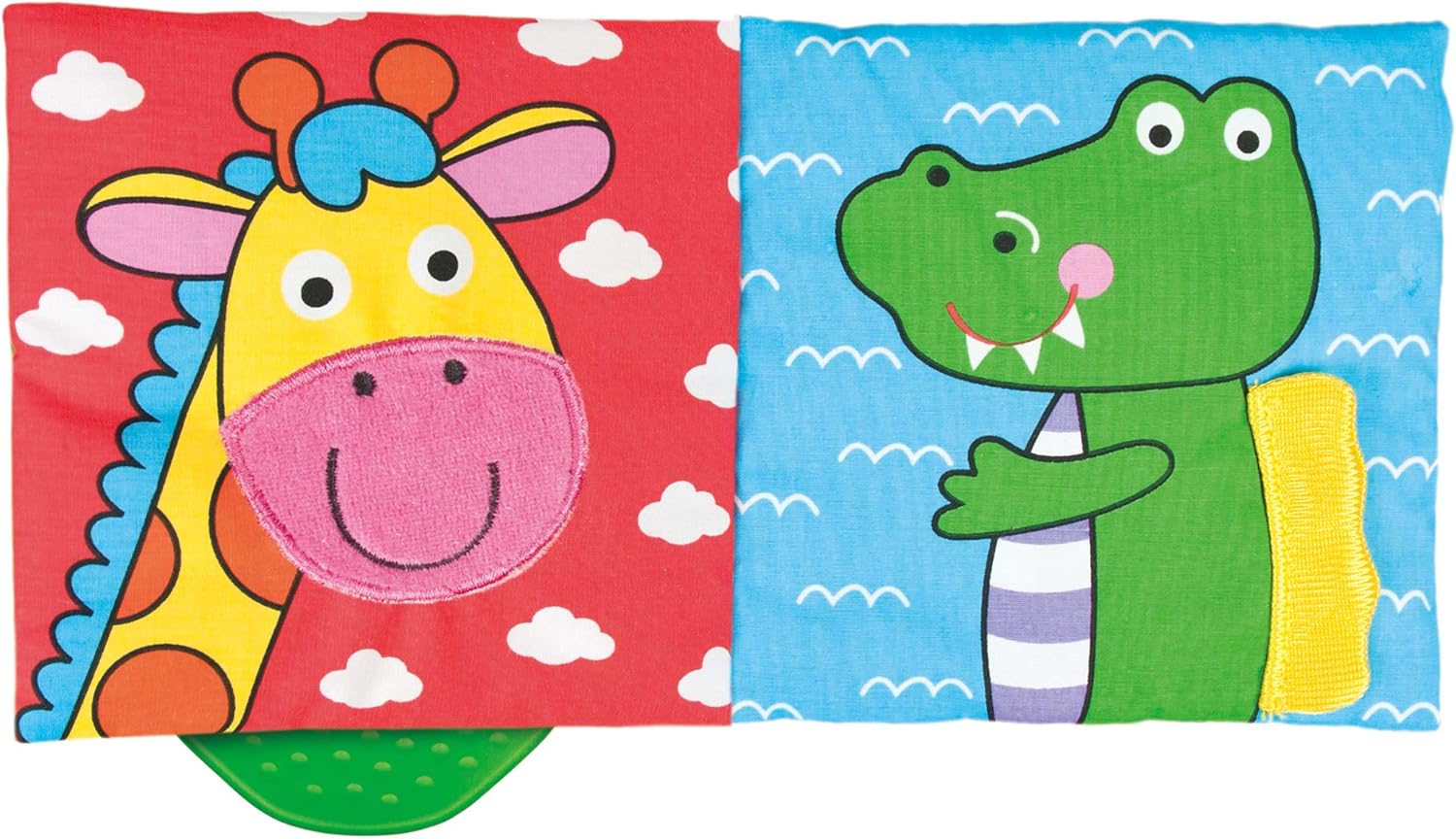 Galt Teether Soft Book - Jungle - 8-Page Crinkle Fabric Book with Squeaky Animal & Teether, Ages 0+ 4