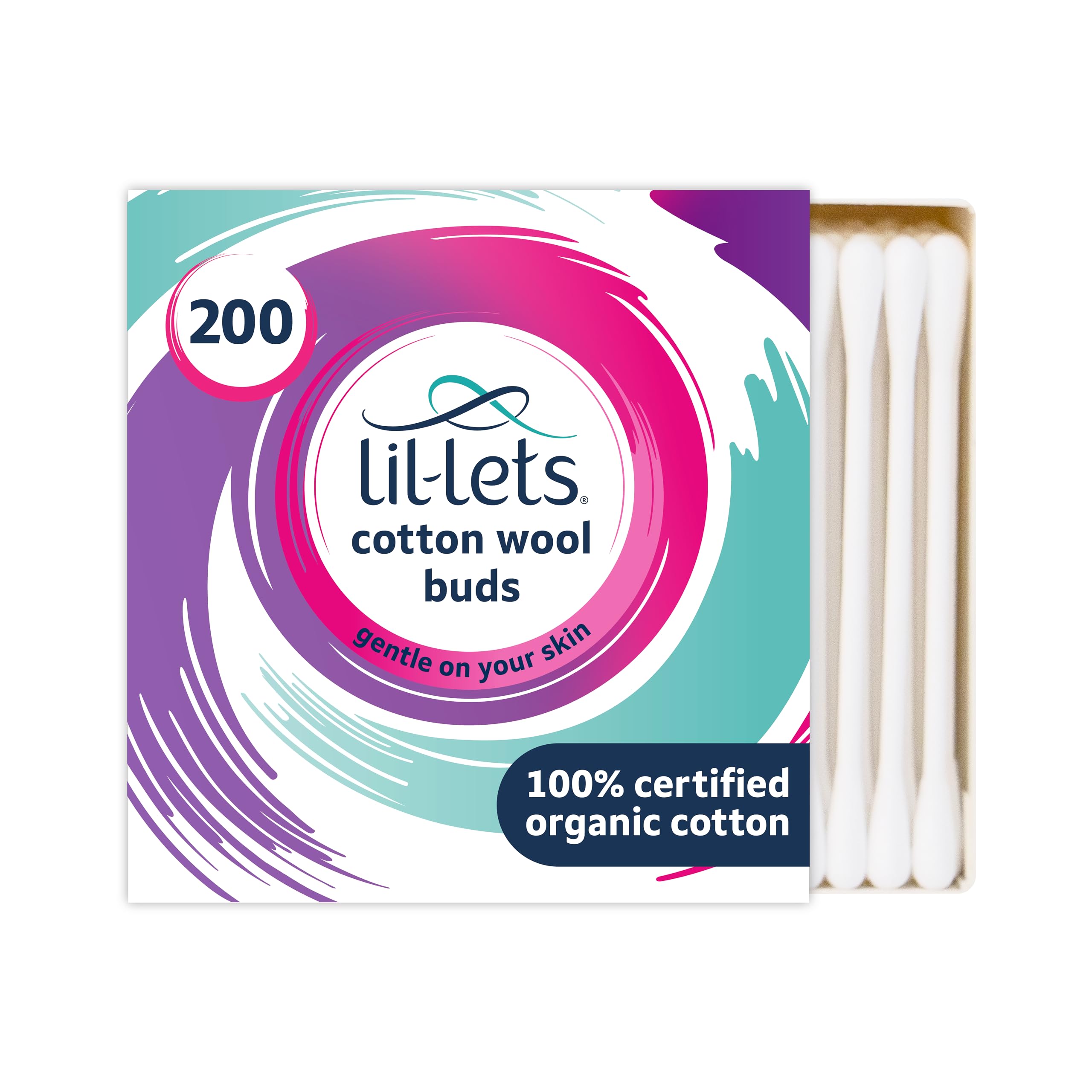 Lil-Lets Cotton Wool Buds (100% Pure Organic, Plastic-Free, FSC Certified) 8