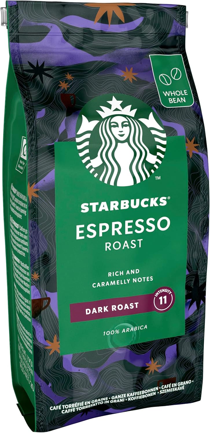 STARBUCKS - Espresso Roast Dark Roast Whole Bean Coffee 200g (Pack of 6) 7