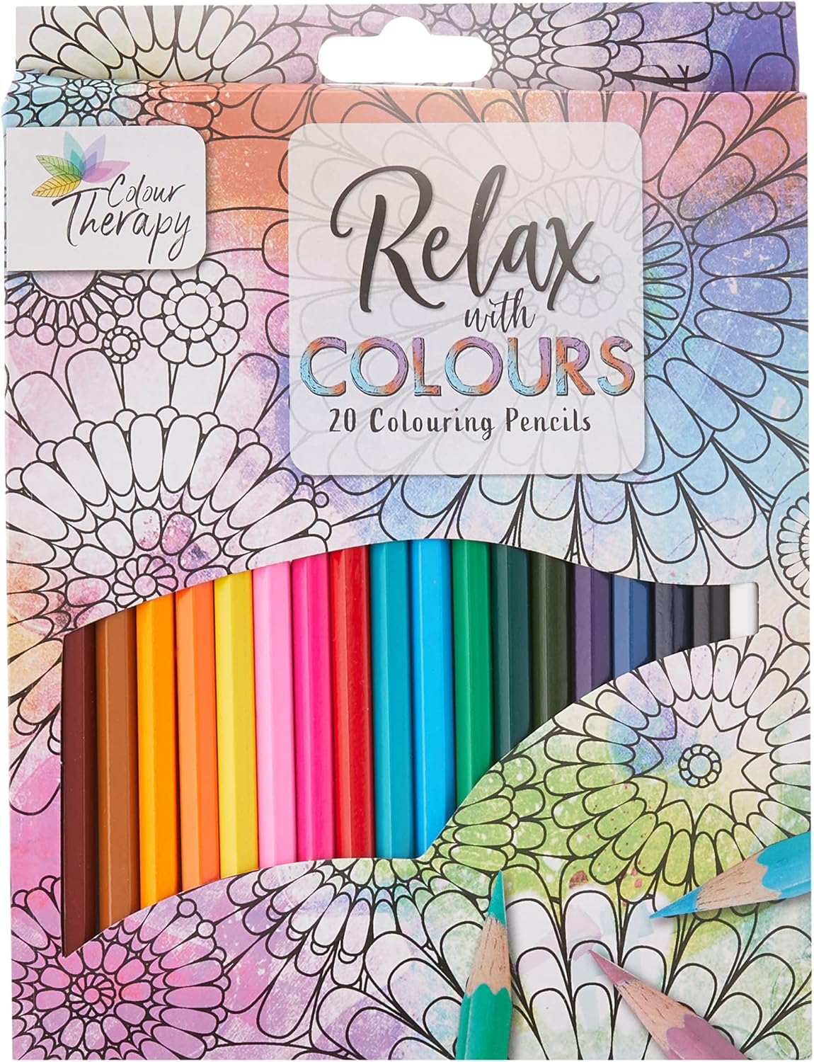 Colour Therapy Colouring Pencil Set - 20 Pre-Sharpened Wooden Pencils