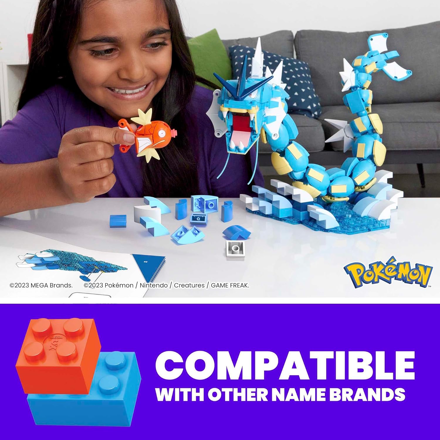 MEGA Pokémon Action Figure Building Toys Set for Kids, Magikarp Evolution Set wi 5