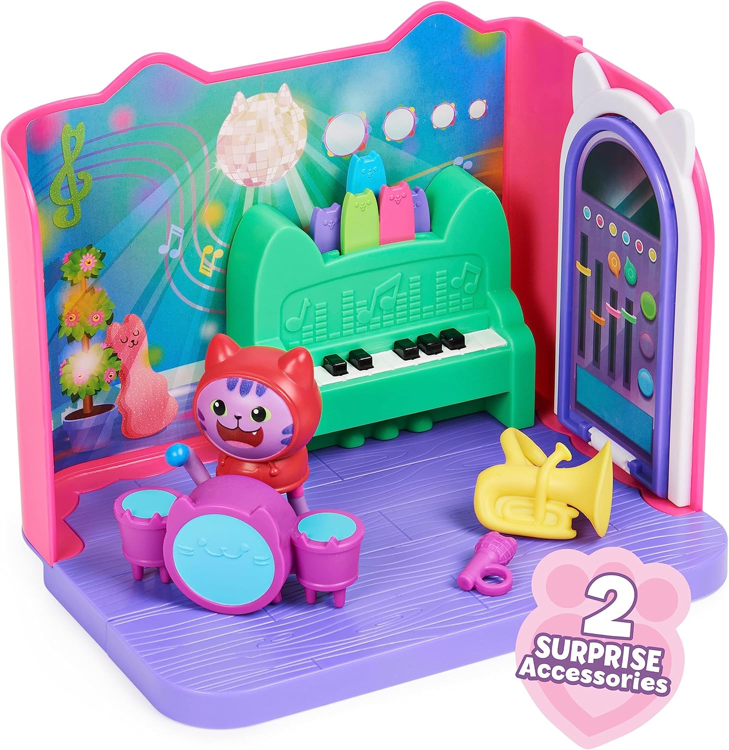 Gabbys Puppenhaus-Spielset „Groovy Music Room“ mit Daniel James-Katzenminze-Figur – ab 3 Jahren 7