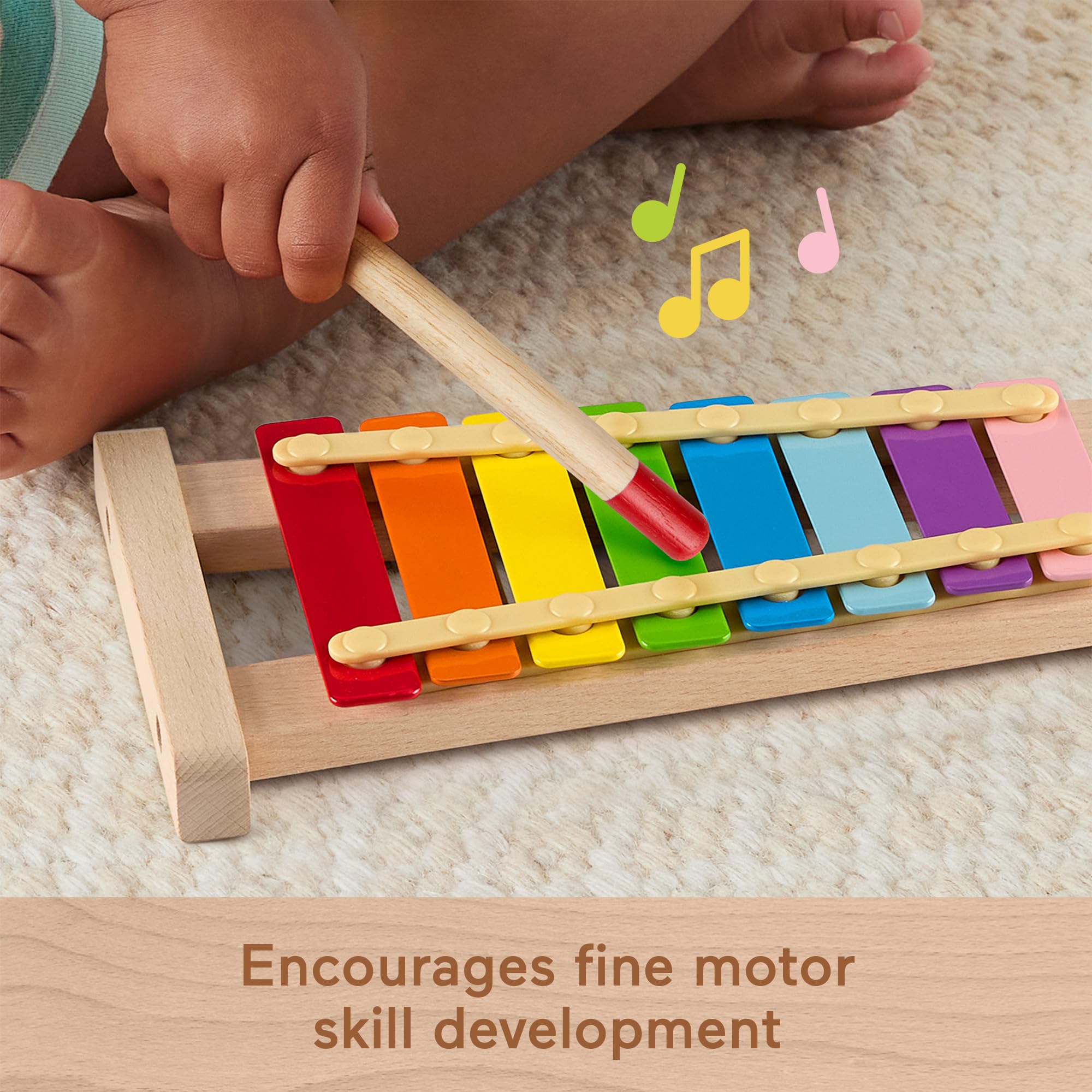 Fisher-Price Wooden Xylophone Musical Toy for Toddlers - HXV13, Ages 2+ 6