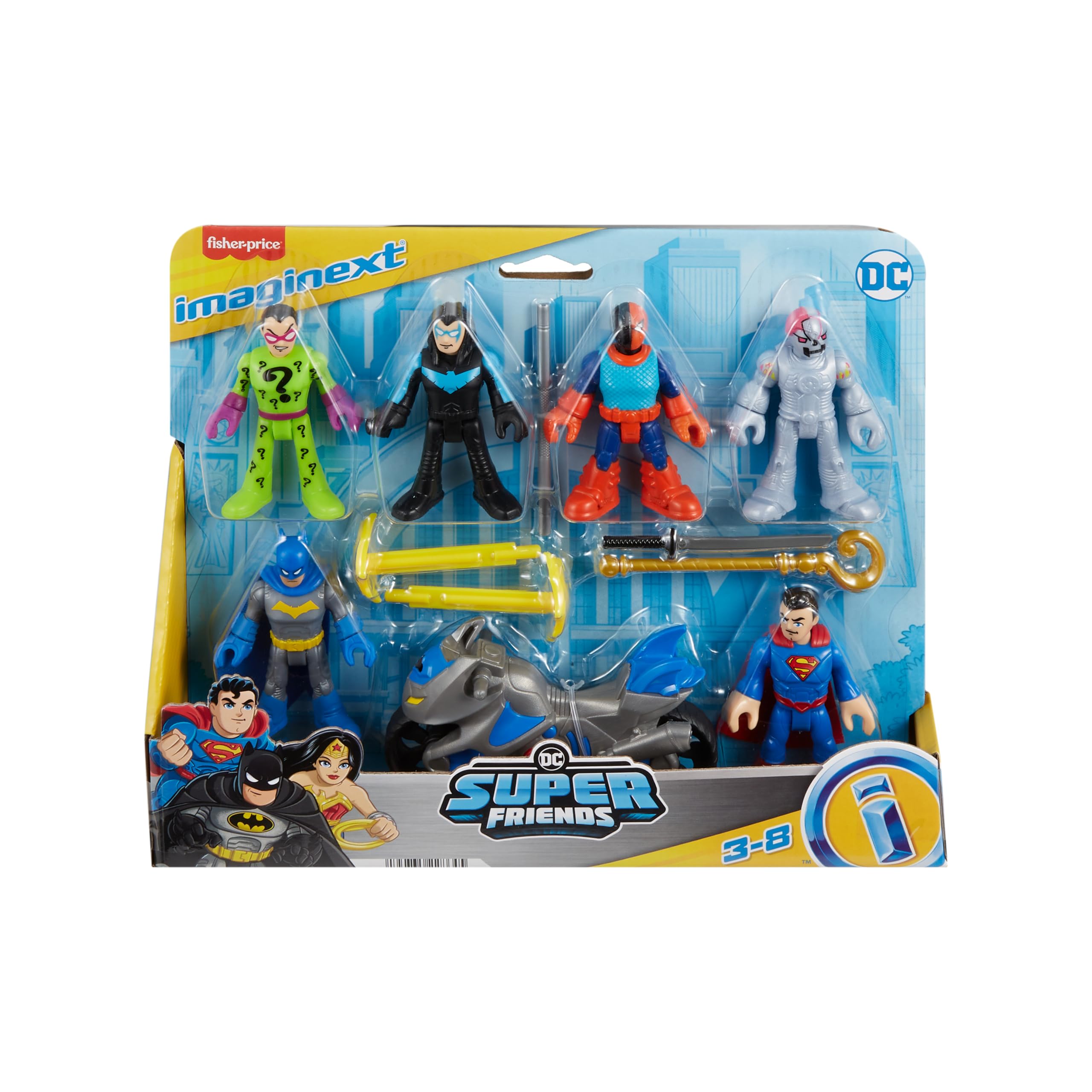 Imaginext DC Super Friends Batman Deluxe Figure Pack - 12-Piece Action Playset for Kids 3-8 6