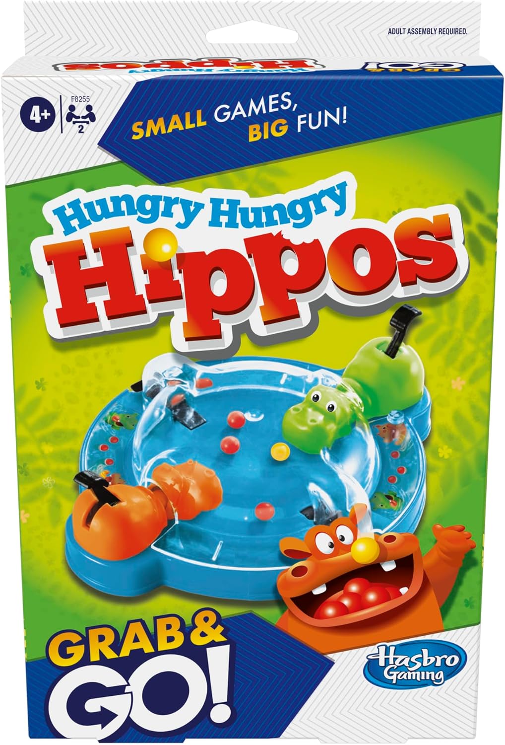 Hasbro Gaming Hungry Hungry Hippos Grab and Go Travel Game for 2 Players
