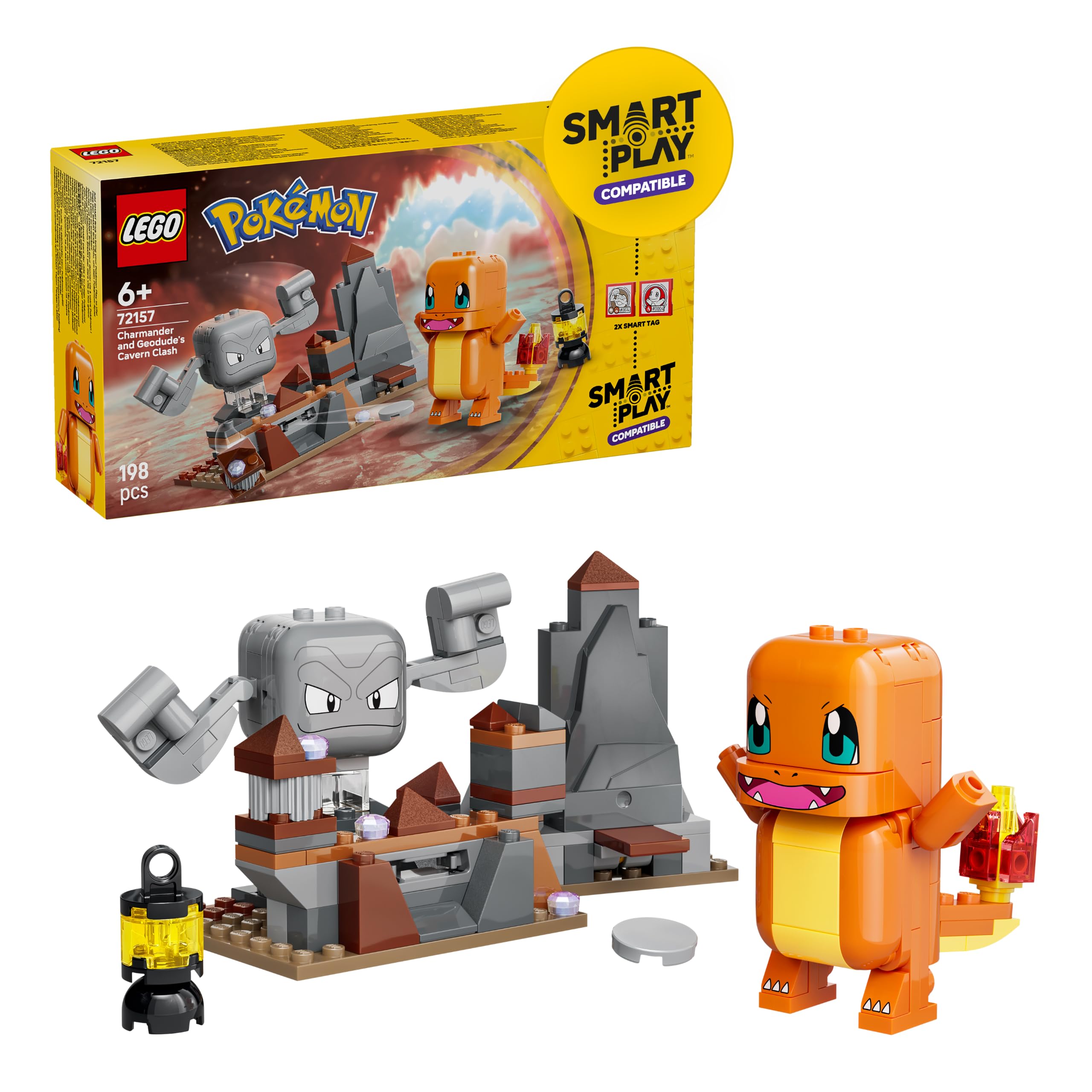 LEGO Pokémon SMART Play: Charmander and Geodude’s Cavern Clash Building Set | Ages 6+ 1