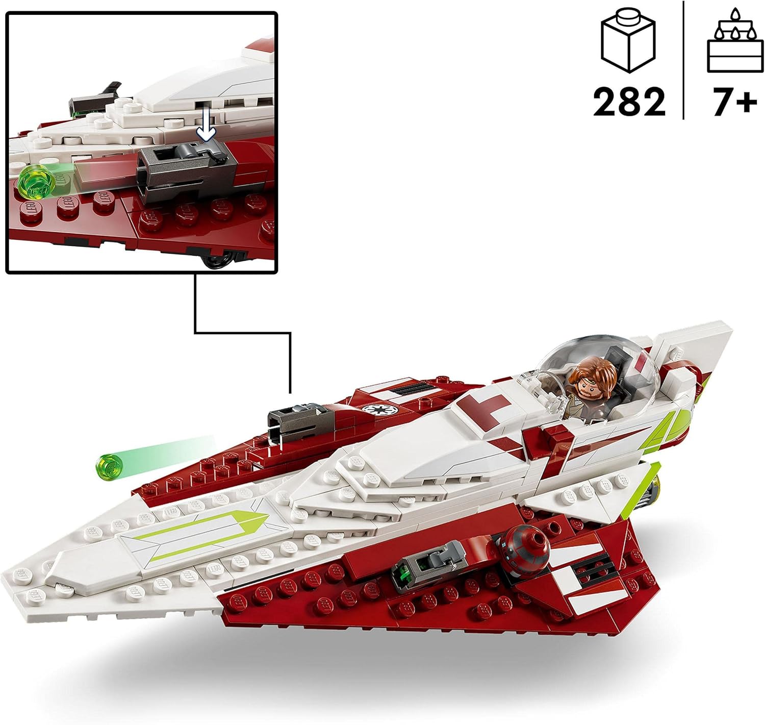 LEGO 75333 Star Wars Obi-Wan Kenobi’s Jedi Starfighter Building Set for Kids 7+ 8