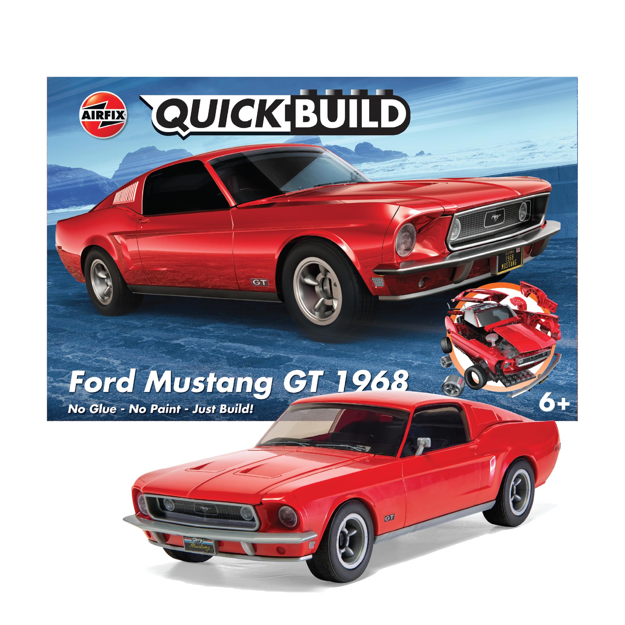 Airfix J6035 Quick Build Ford Mustang GT 1968 - Snap Together Model Kit for Kids & Adults 9