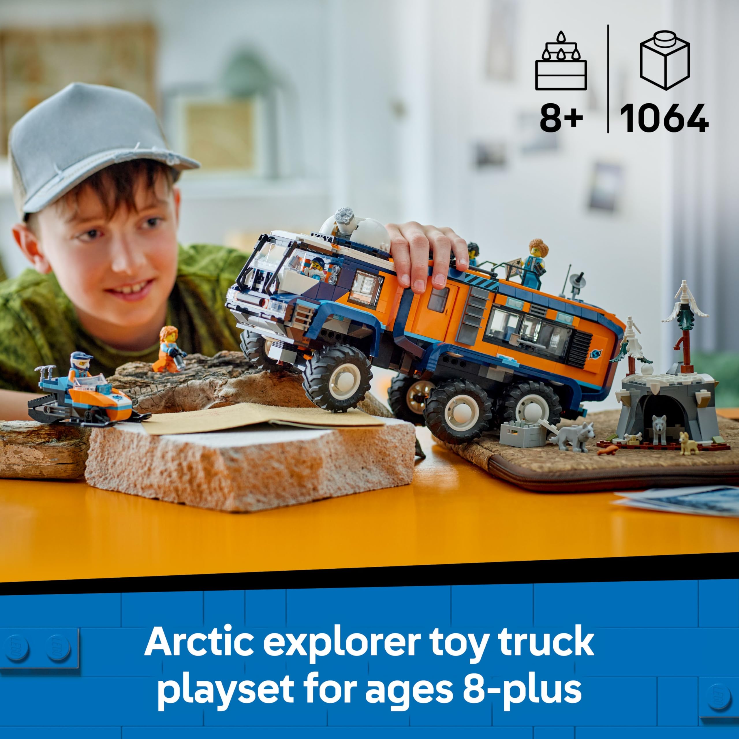 LEGO City Arctic Explorer Science Lab Truck - Building Set with Minifigures & Snowmobile for Ages 8+ 7