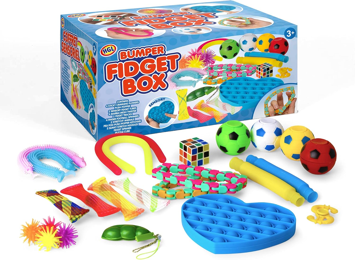 HGL Fidget Box 24-Piece Assortment - Fun Fidget Toys for Kids 3+