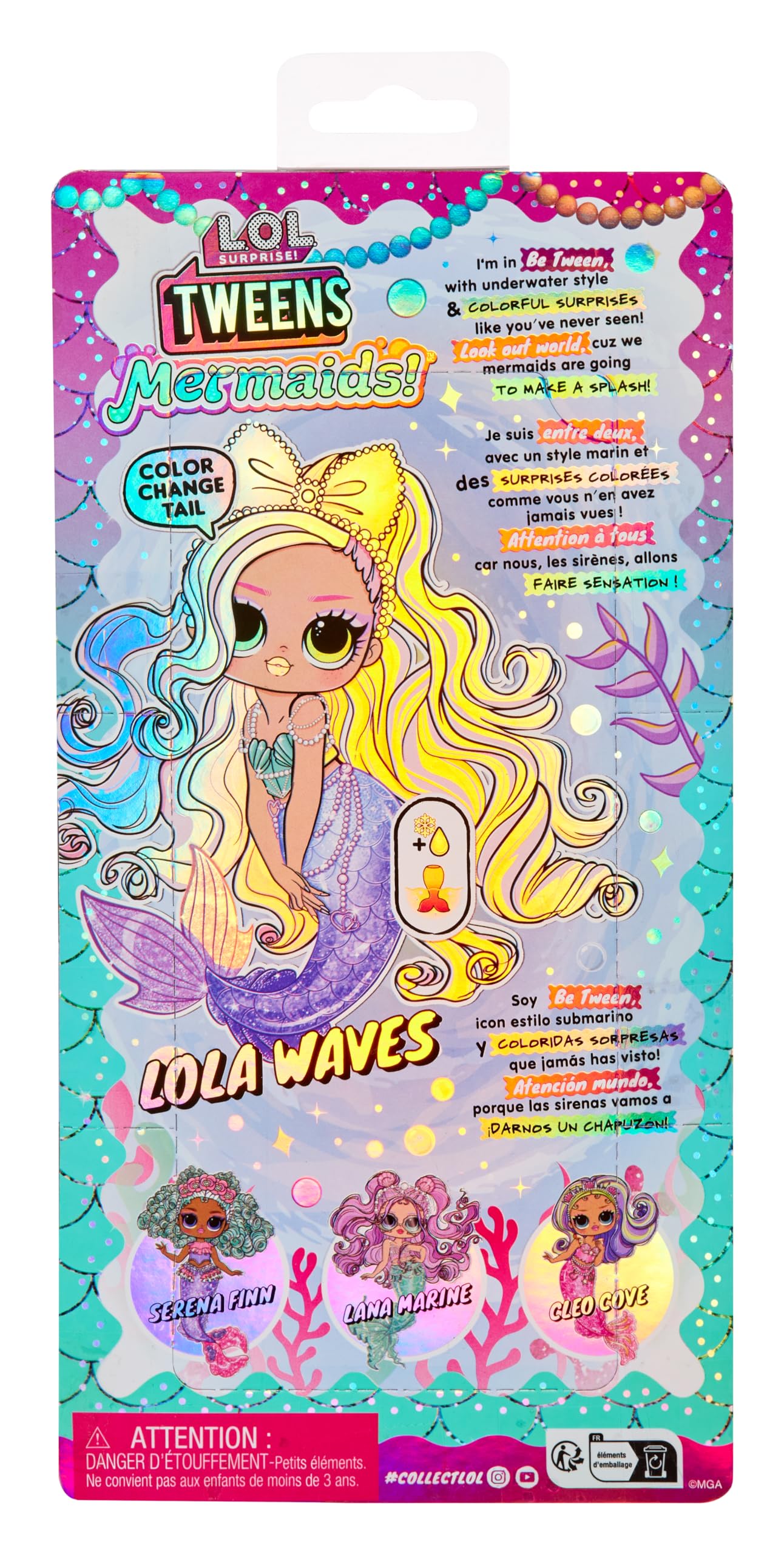 L.O.L. Surprise! Tweens Mermaid Lola Waves - Colour Changing Tail Fashion Doll with Movable Fin & Accessories 7