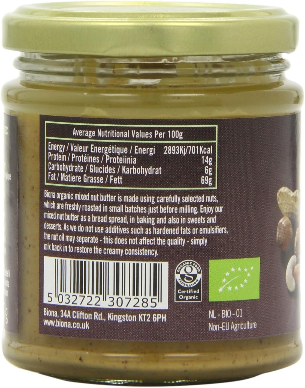 Biona Organic Mixed Nut Butter 170g 5