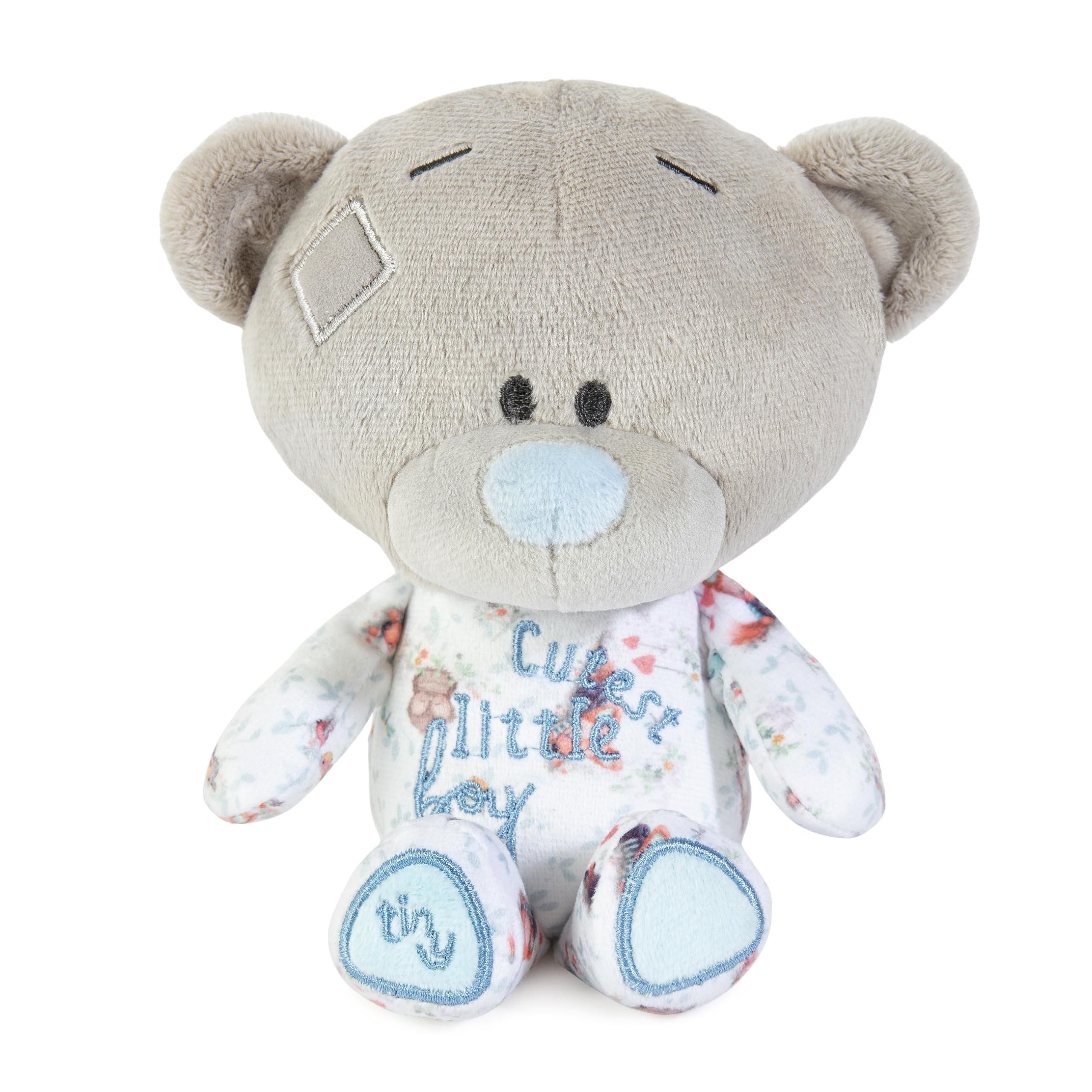 Me to You Tiny Tatty Teddy Boy Plush - 15cm | Baby Safe from Birth | Woodland Print