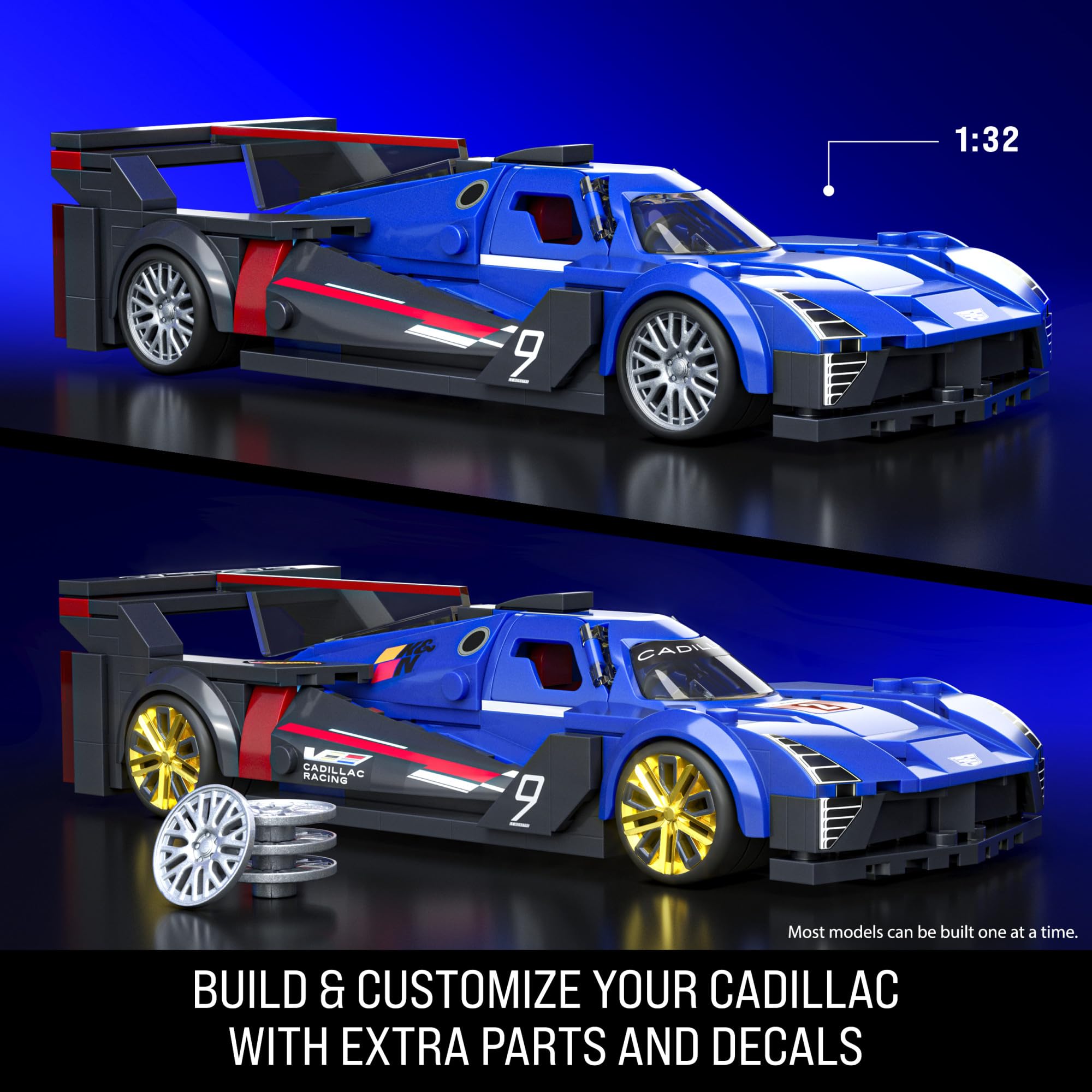 Mattel Brick Shop Hot Wheels Speed Series Building Set - Cadillac Project GTP Hypercar, 229-Piece Set for Ages 10+ 5