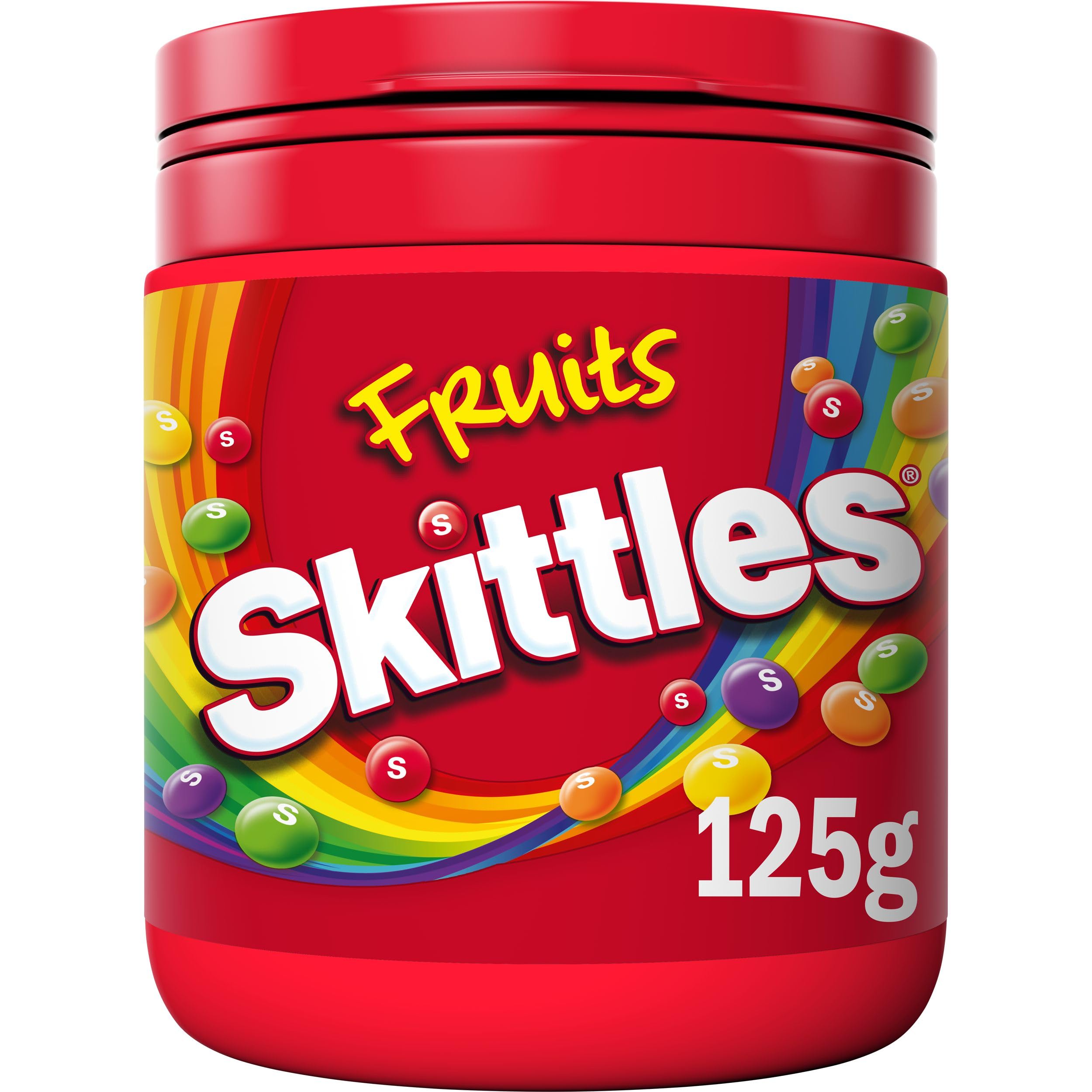 Skittles Fruit Chewy Sweets Bottle - 6 Pack of 125g Bottles | Vegan Friendly