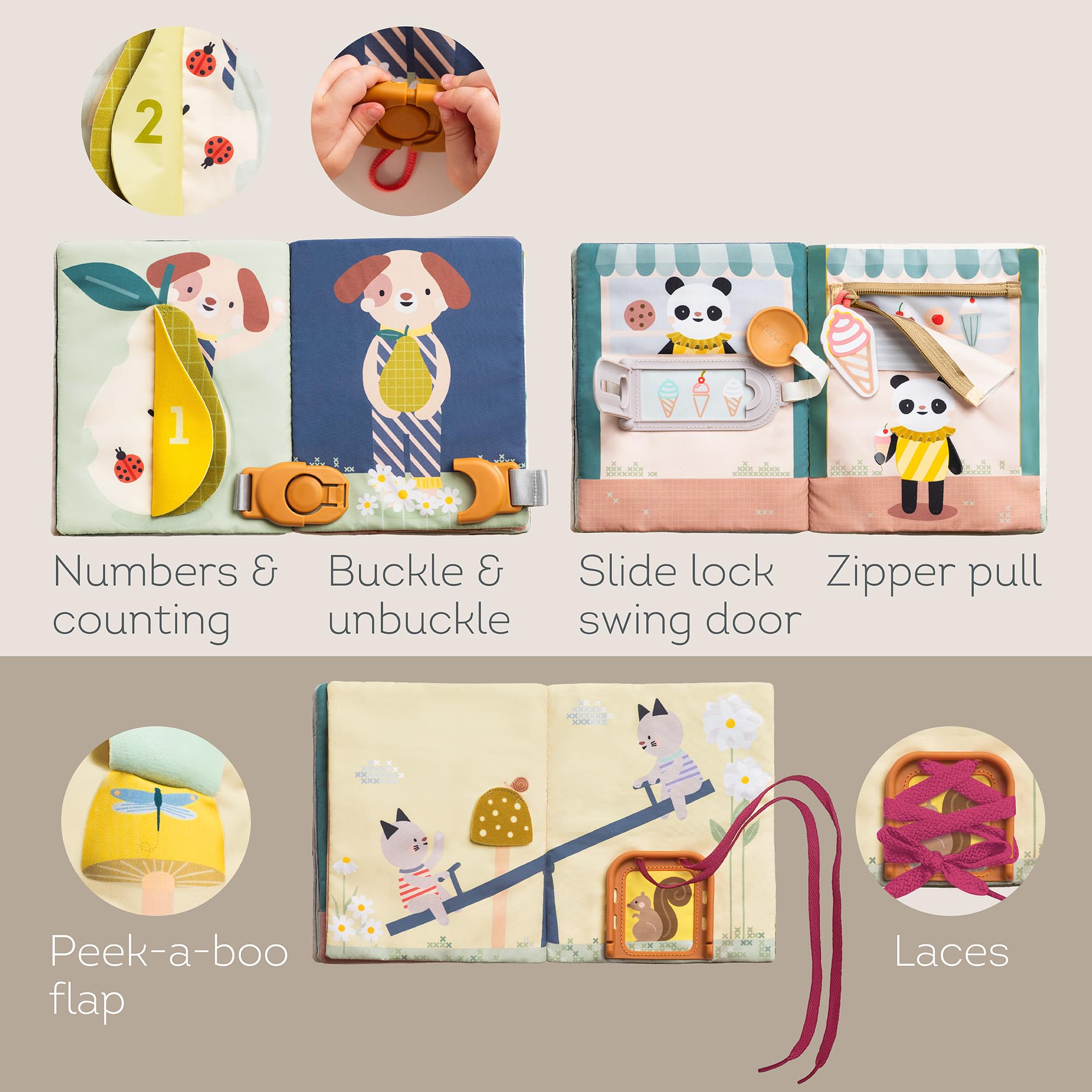 Taf Toys Fantasy Busy Book - 15 Montessori Activities for Toddlers 18m+ 7