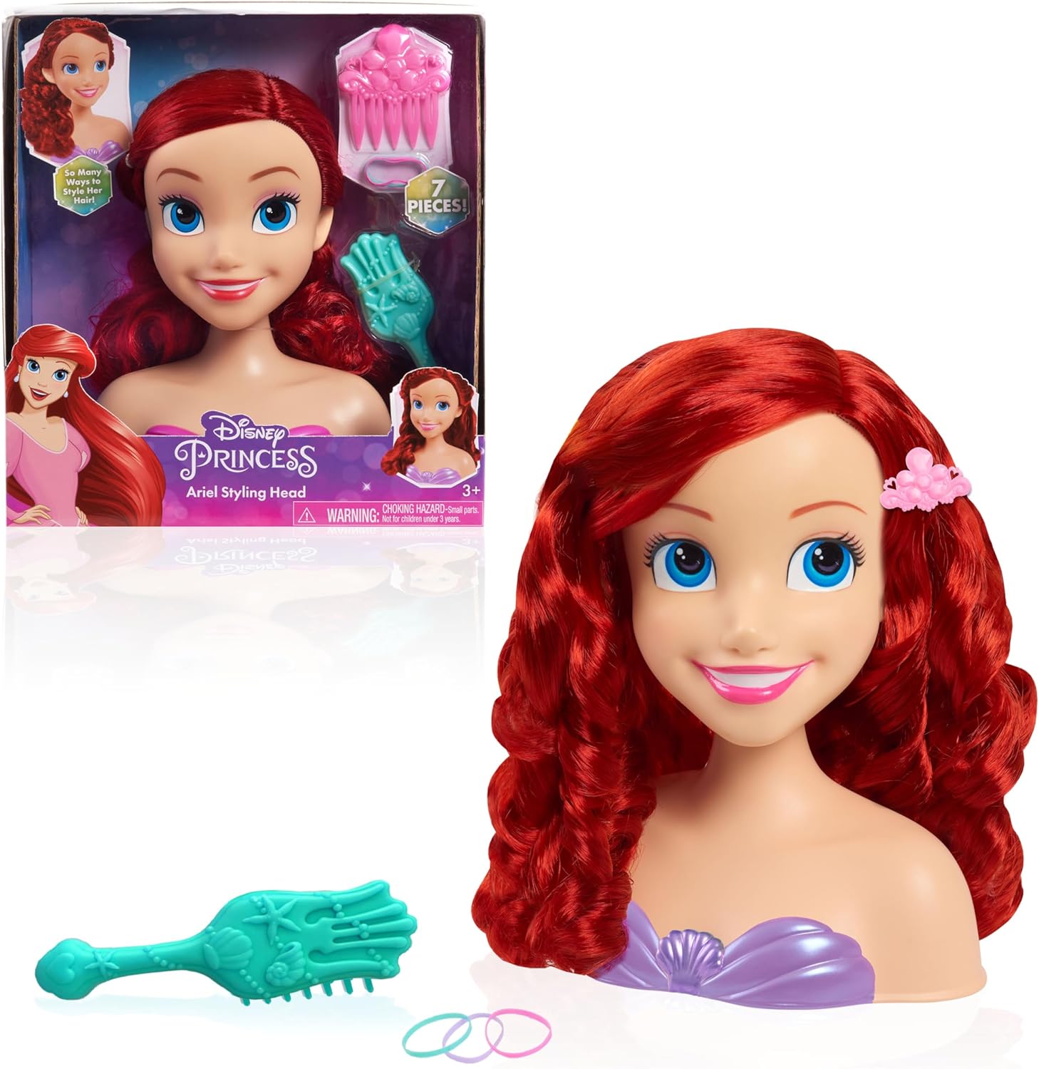 Disney Princess Ariel Hairdressing Head with 7 Accessories