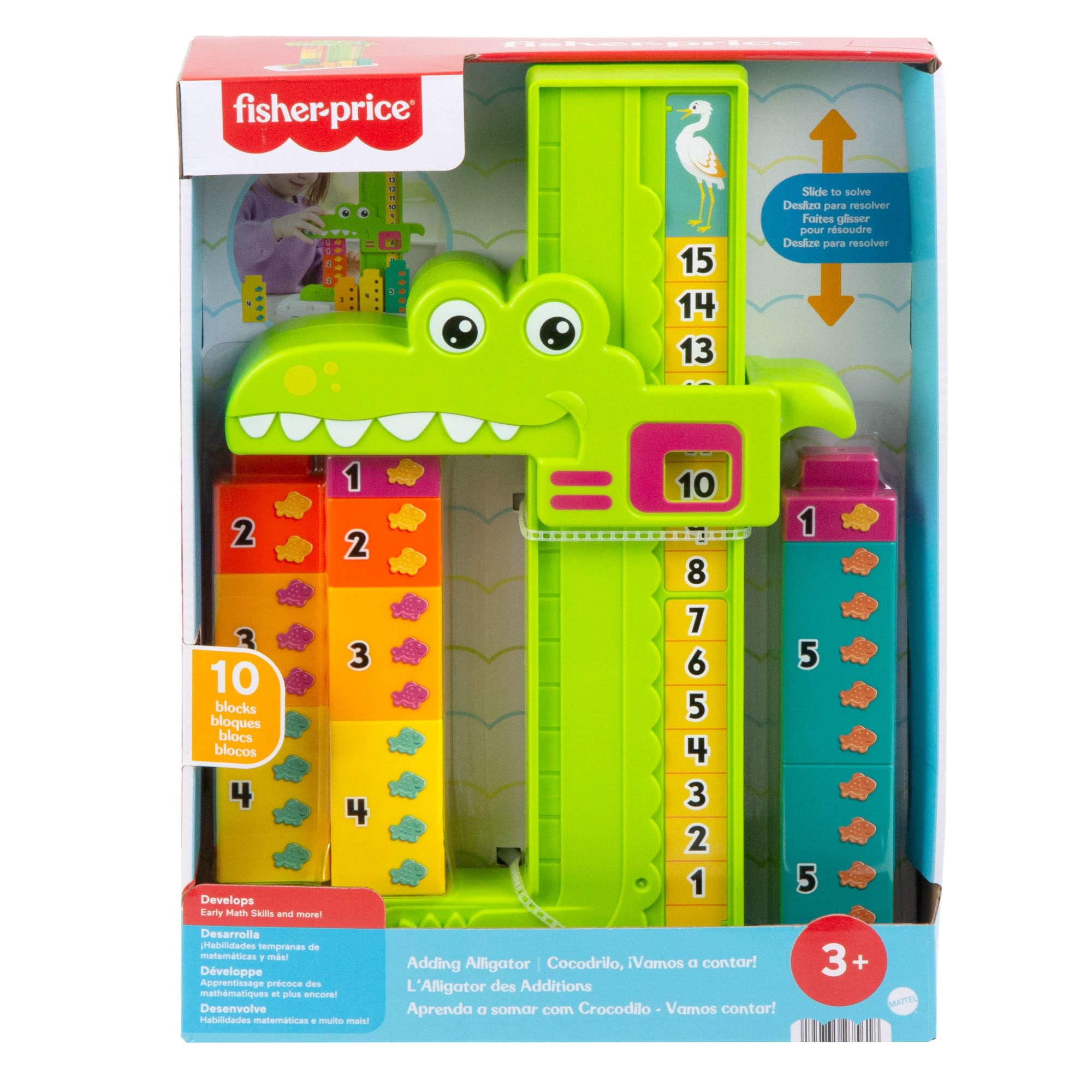 Fisher-Price Adding Alligator Counting Activity Toy - Educational Stacking Blocks for Preschoolers 6