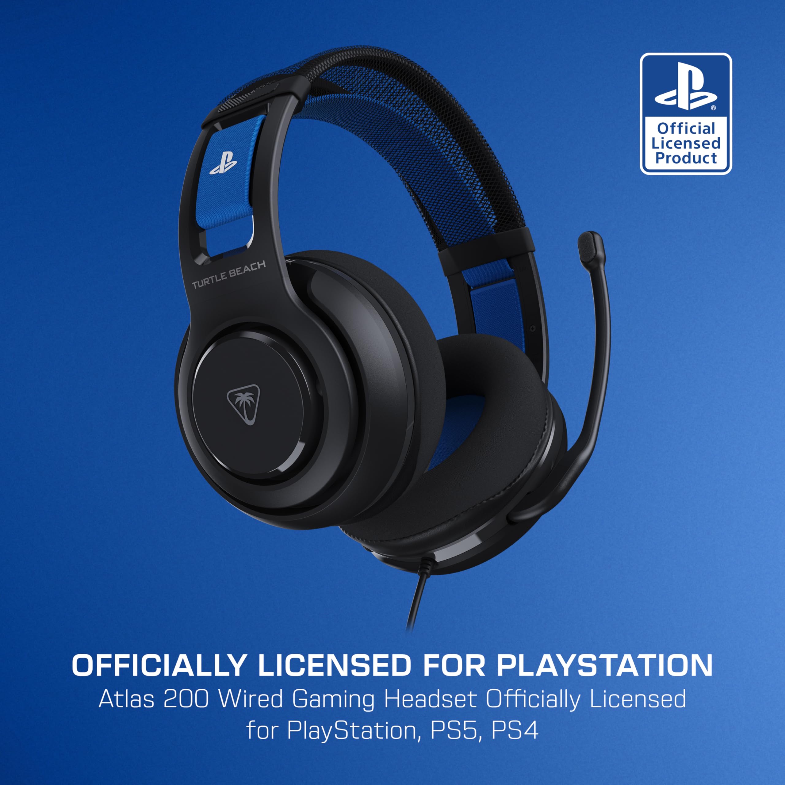 Turtle Beach Atlas 200 Wired Gaming Headset - Black | PS5/PS4 Optimized | 3D Audio Support