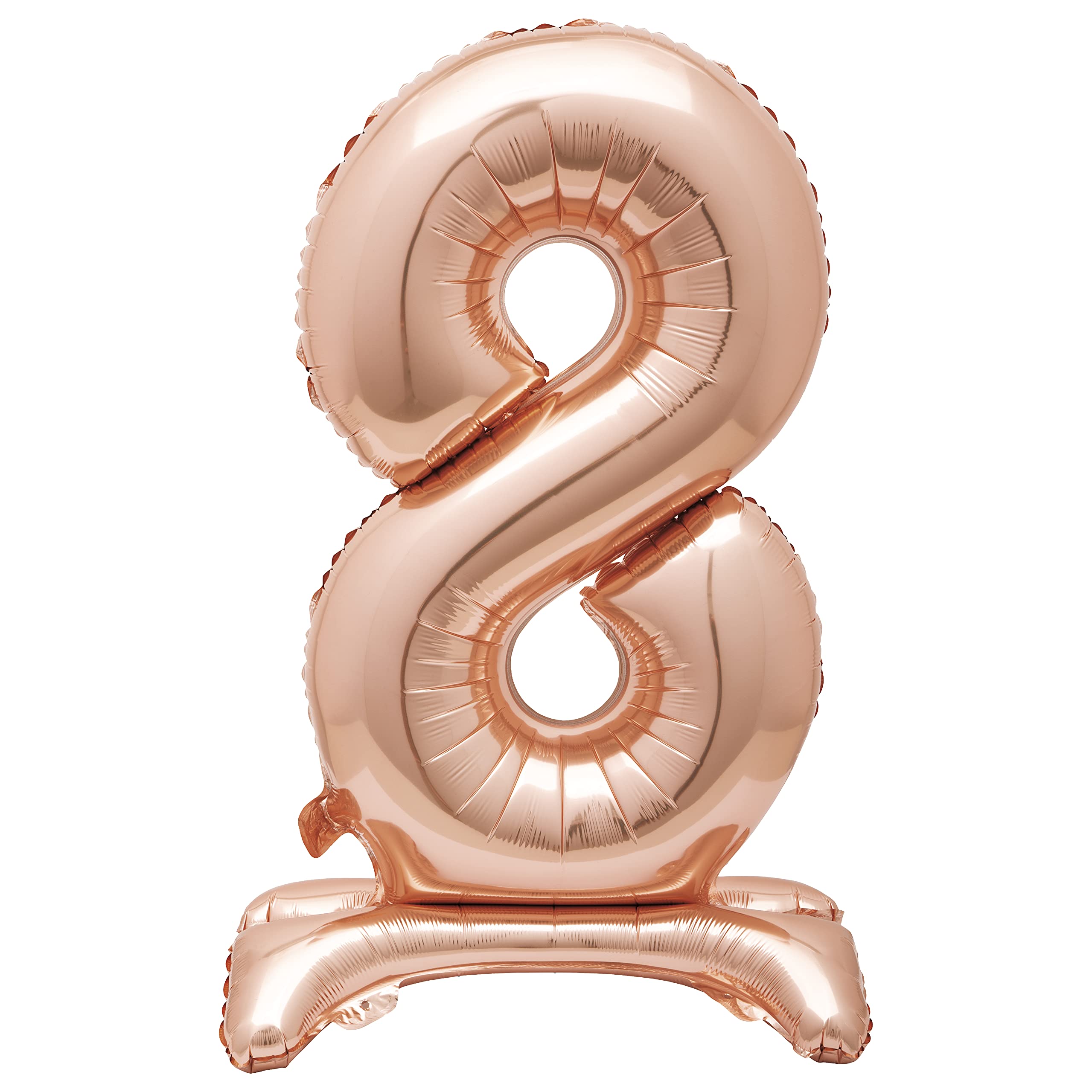 Rose Gold Foil Number 8 Balloon - 76cm Free-Standing Party Decor